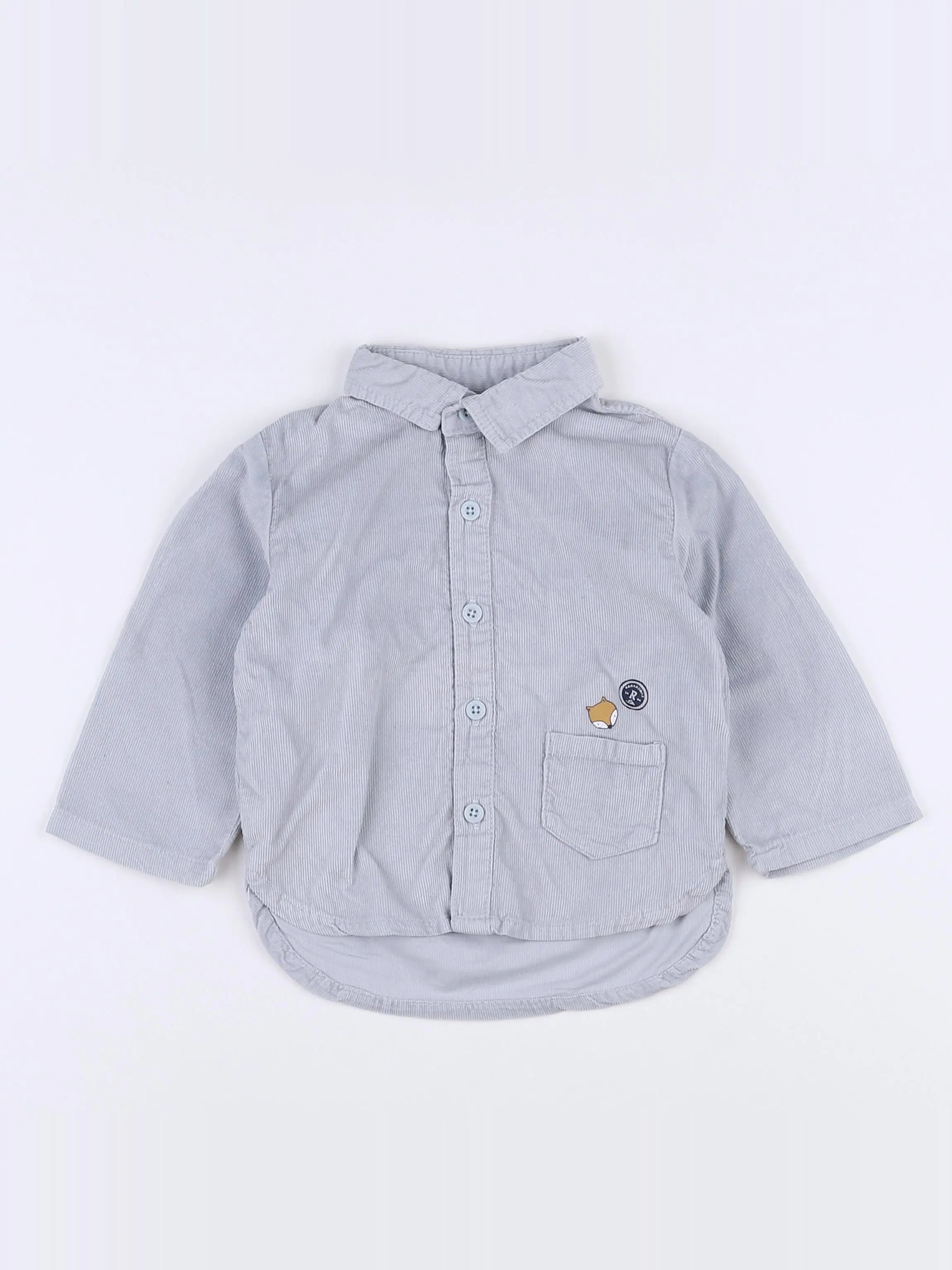 Vertbaudet - chemise bleu - 9 mois