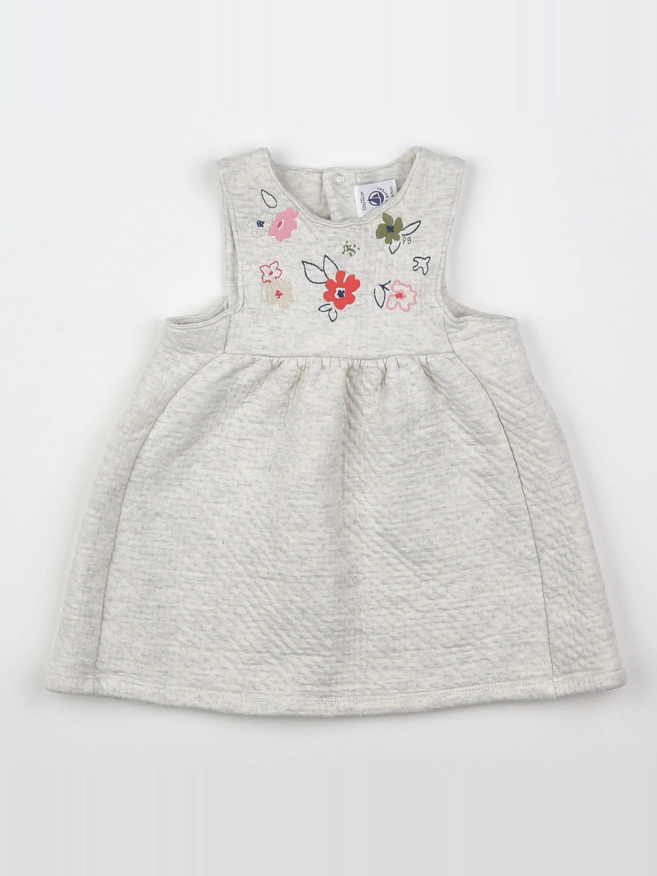 Petit Bateau - robe gris - 12 mois