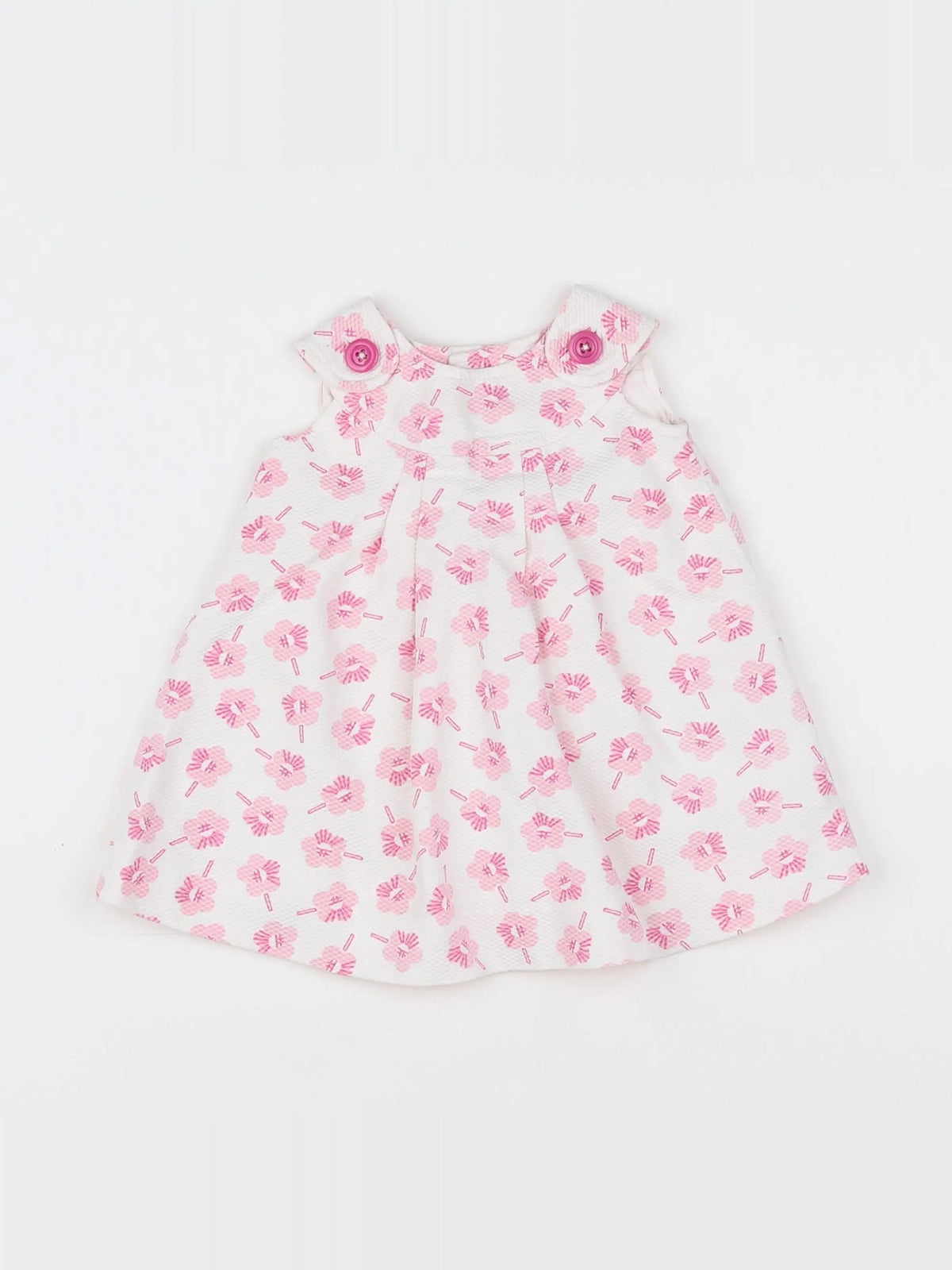 Zara - robe blanc, rose - 6/9 mois