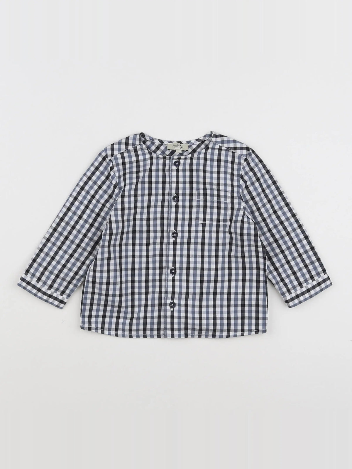Natalys - chemise bleu, blanc - 9 mois