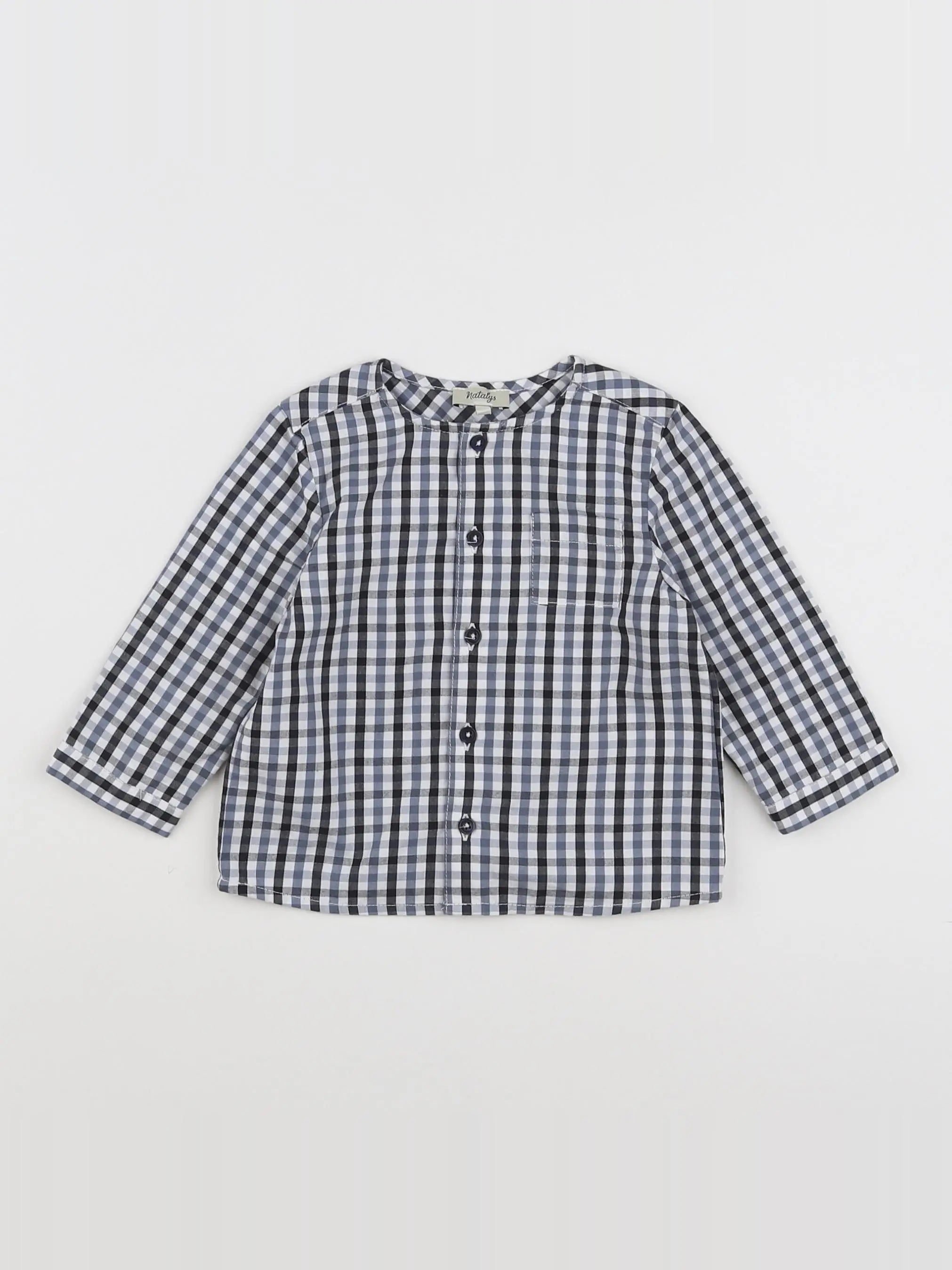 Natalys - chemise bleu, blanc - 9 mois