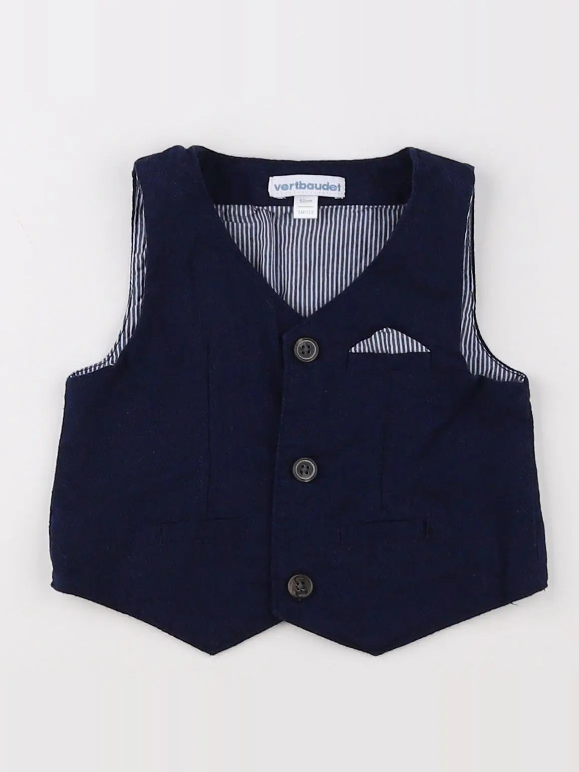 Vertbaudet - gilet bleu - 3 mois