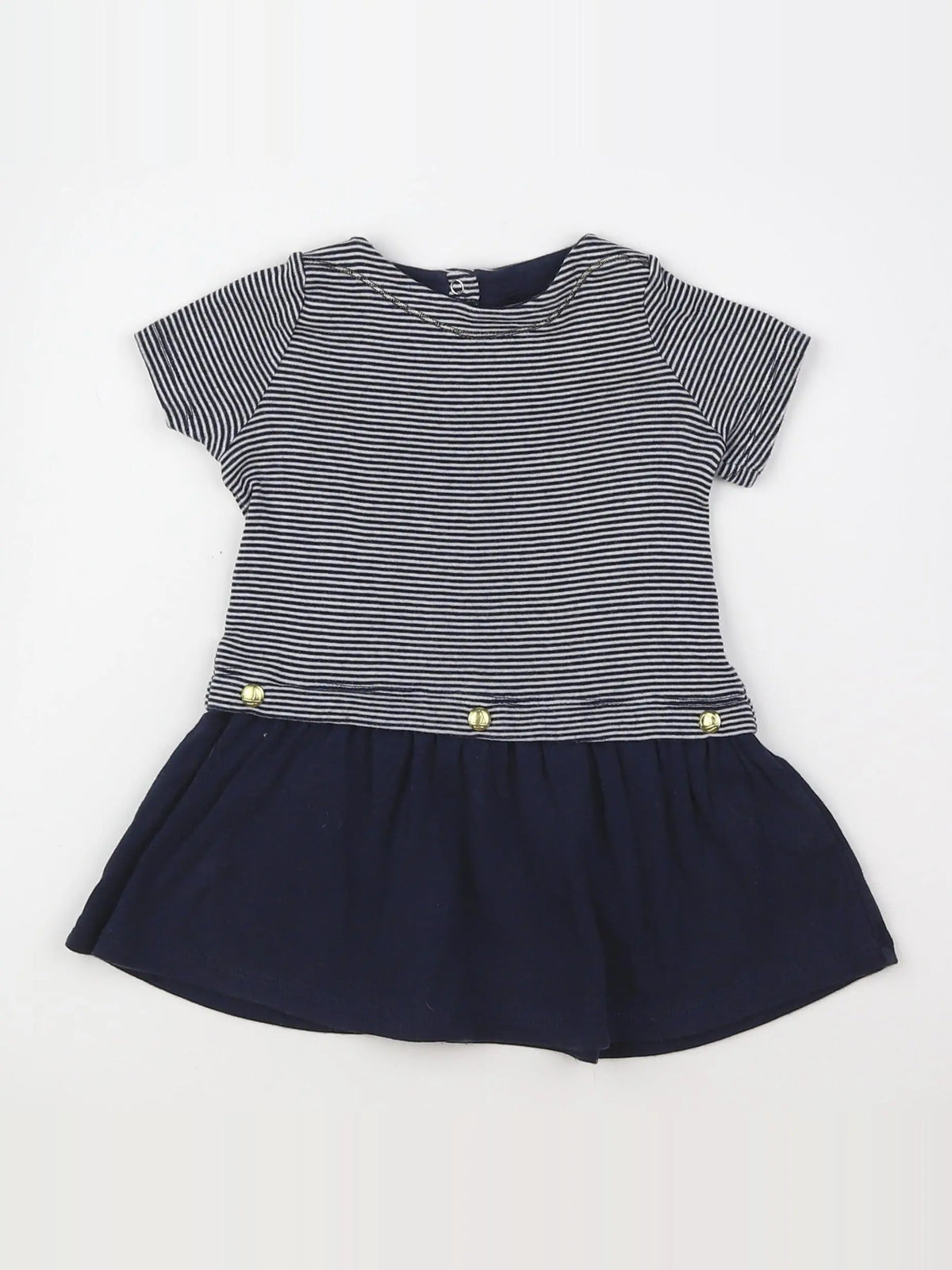 Petit Bateau - robe bleu - 12 mois