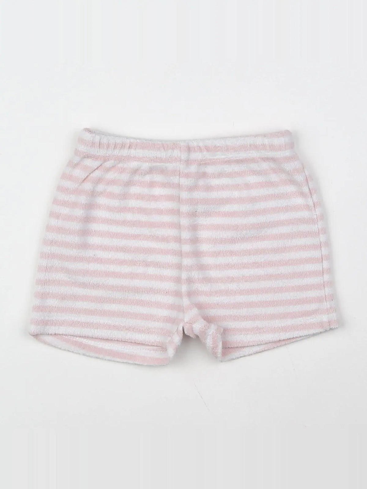 Vertbaudet - short blanc, rose - 18 mois