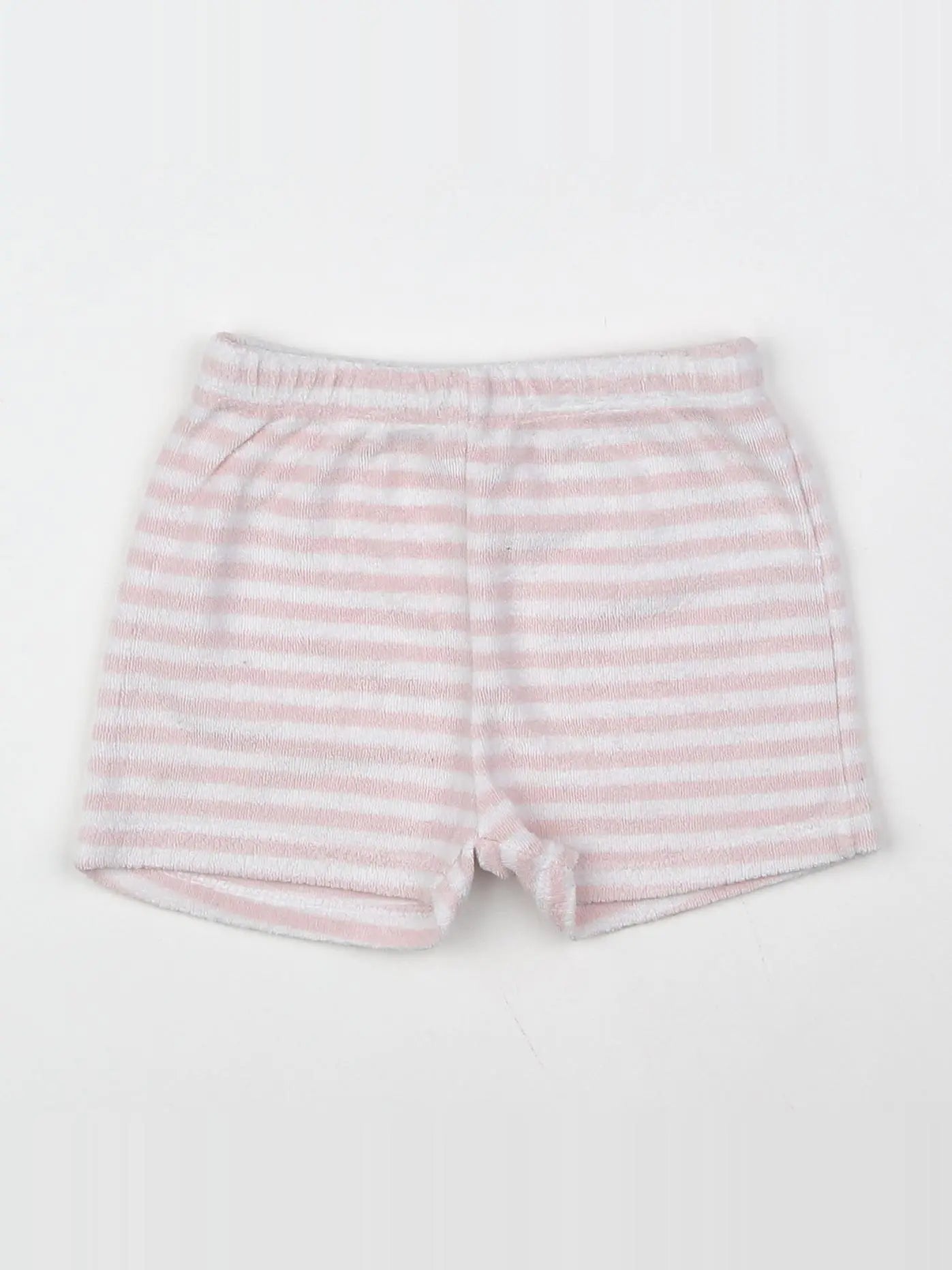Vertbaudet - short blanc, rose - 18 mois