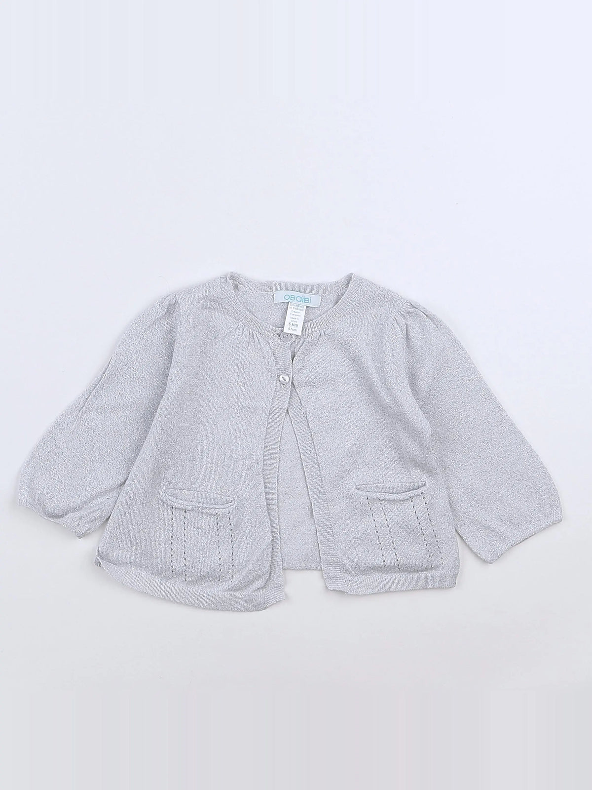 Obaïbi - gilet gris, argent - 6 mois