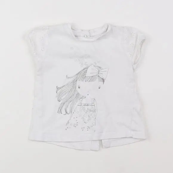 Vertbaudet - tee-shirt blanc - 6 mois