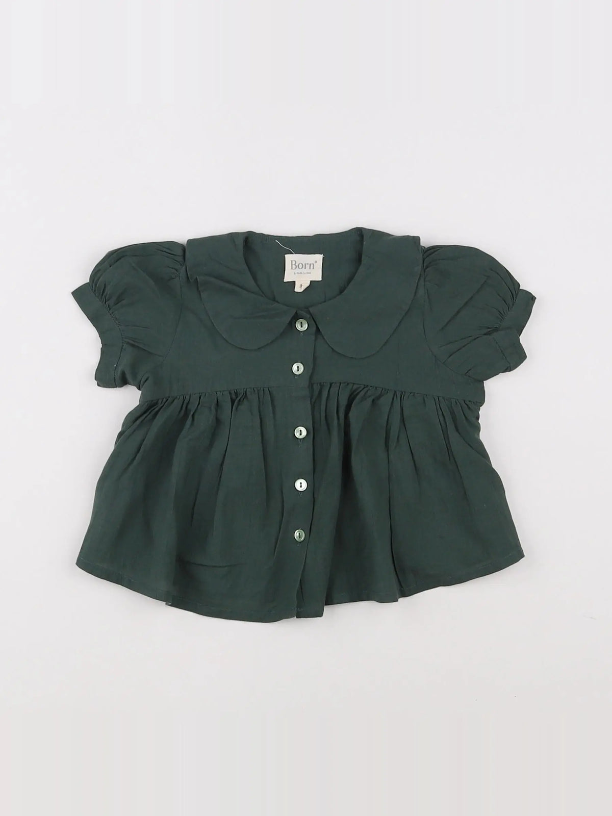 Born - blouse vert - 3 mois