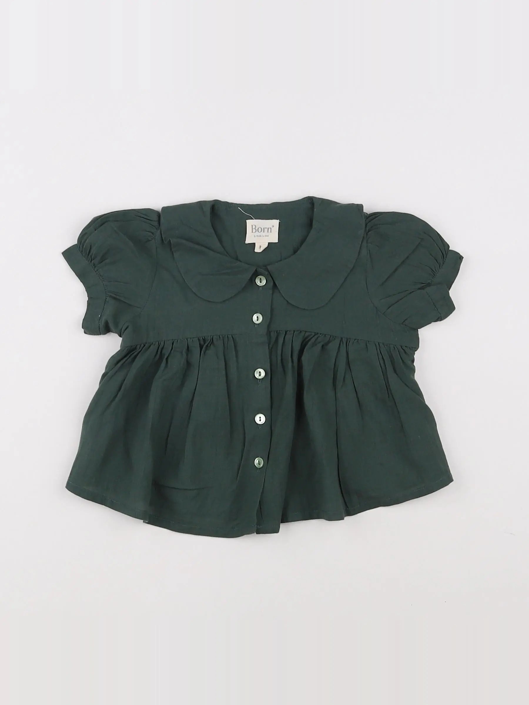 Born - blouse vert - 3 mois