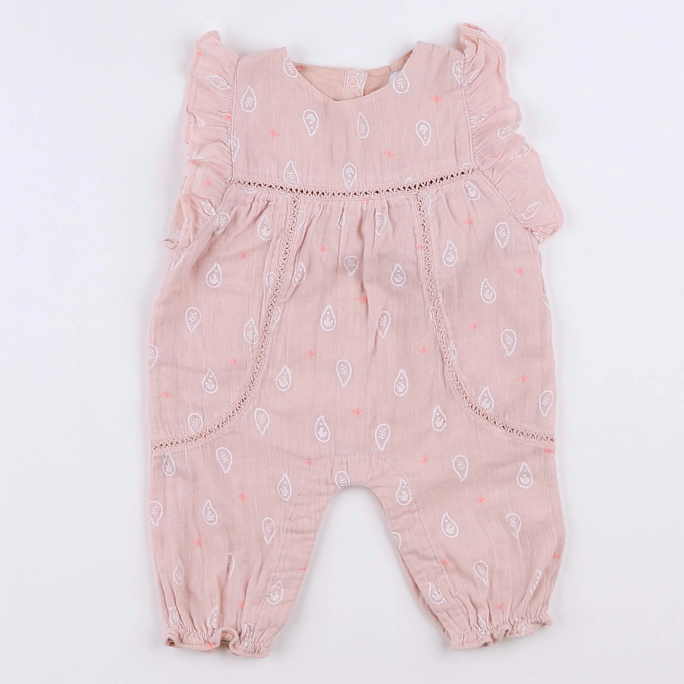 Vertbaudet - combinaison rose - 1 mois