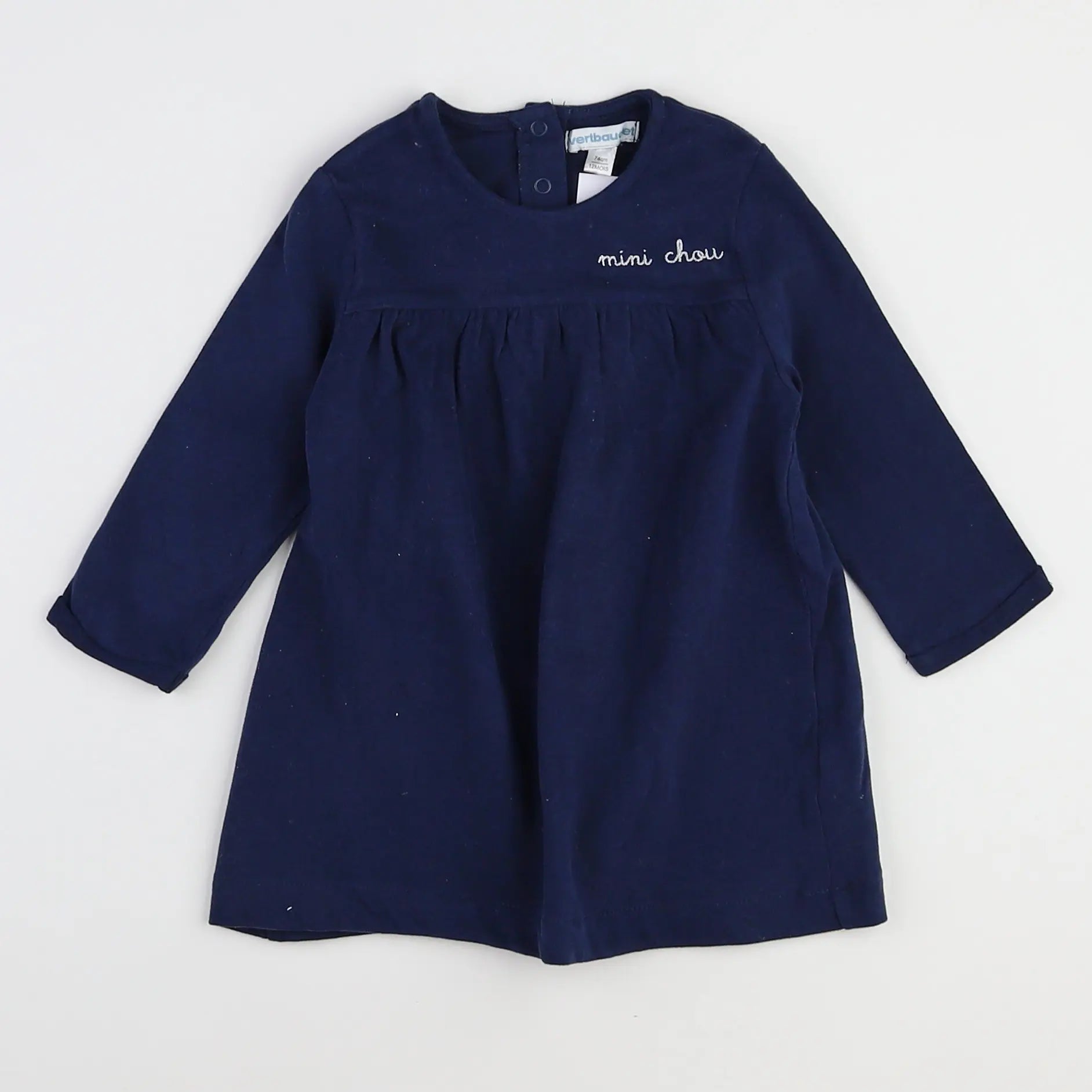 Vertbaudet - robe bleu (état neuf) - 12 mois