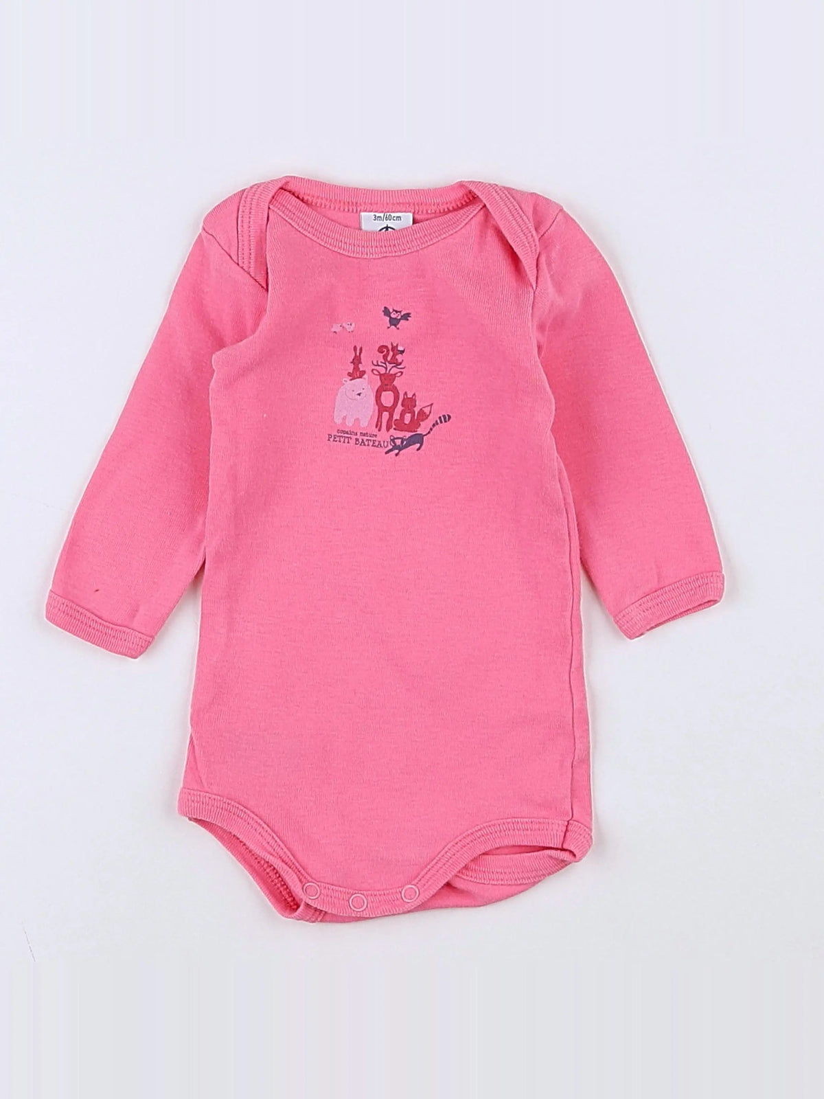 Petit Bateau - body rose - 3 mois