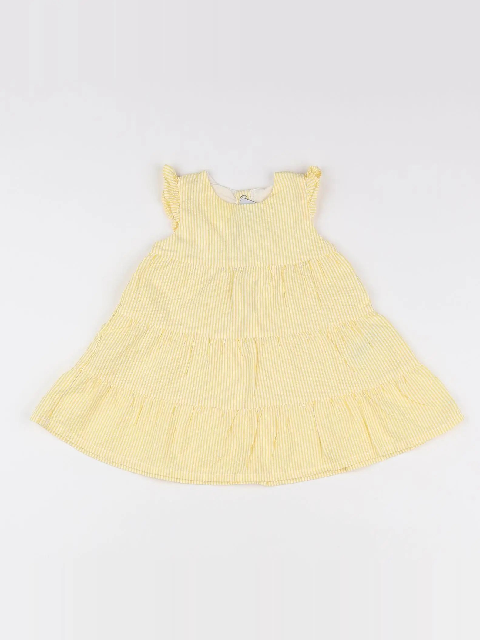 Petit Bateau - robe blanc, jaune - 6 mois