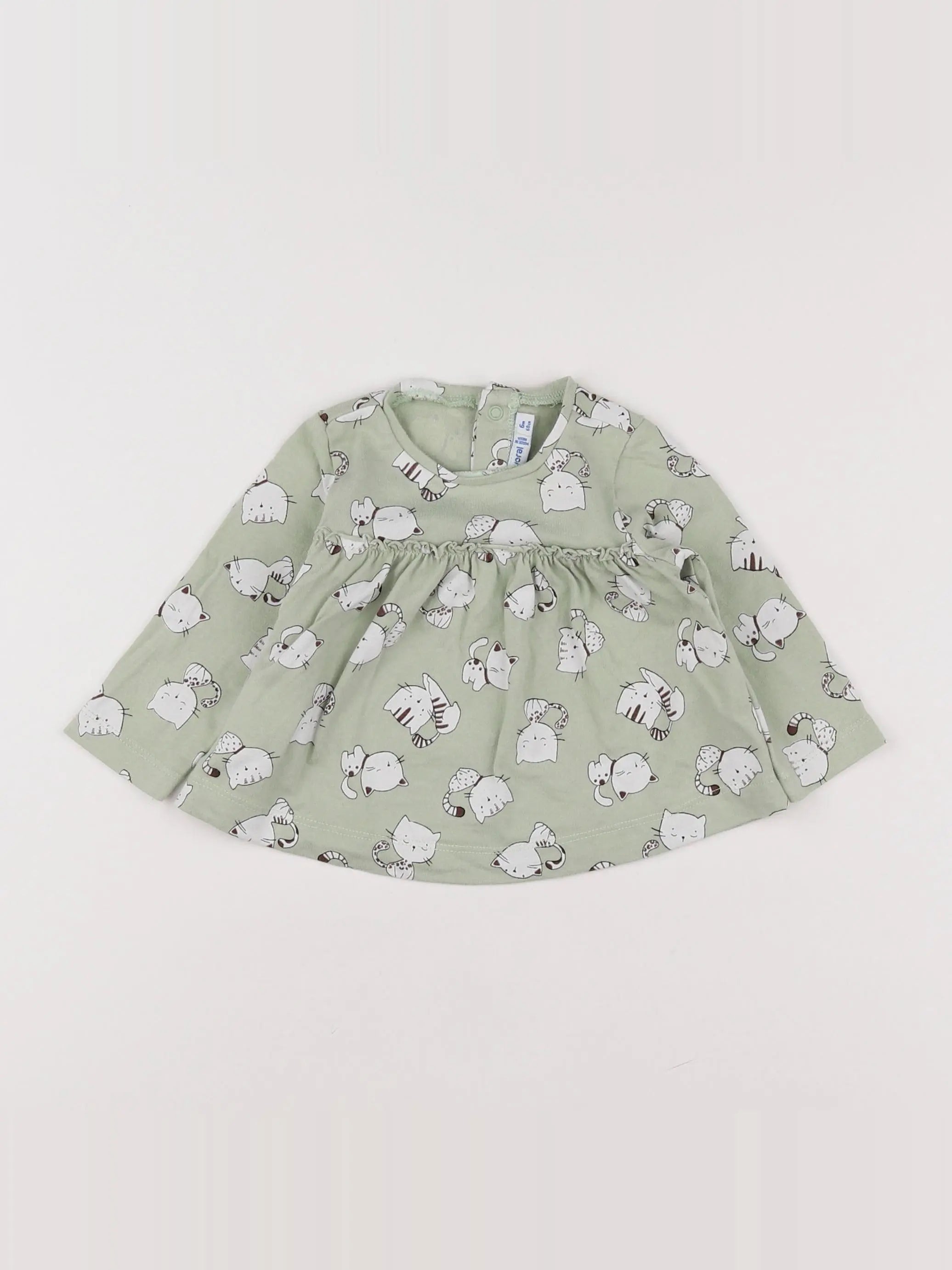 Mayoral - tee-shirt vert - 6 mois
