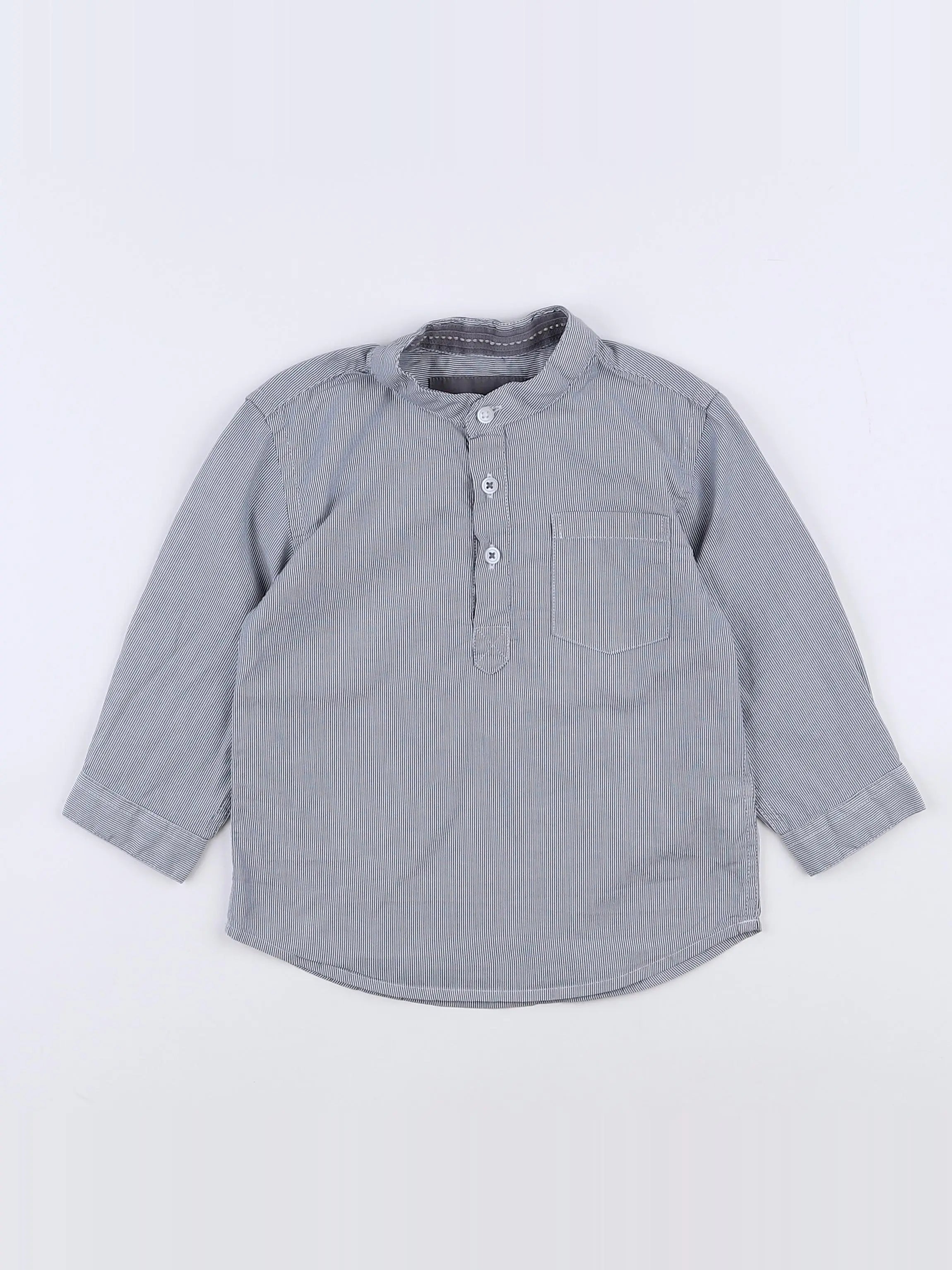 Boutchou - tee-shirt blanc, bleu - 12 mois