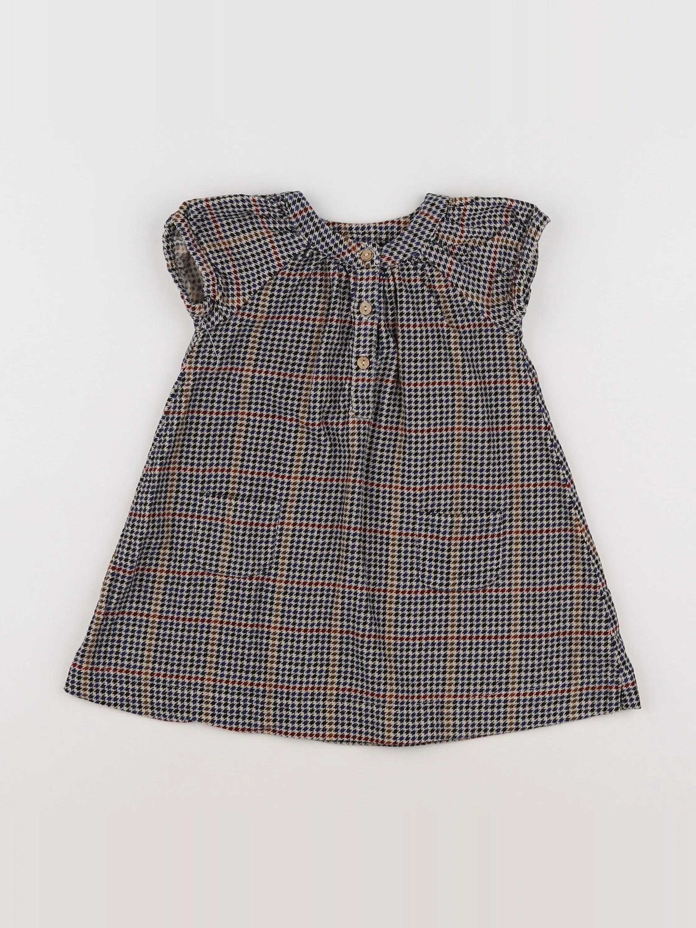 Boutchou - robe marron, vert - 12 mois