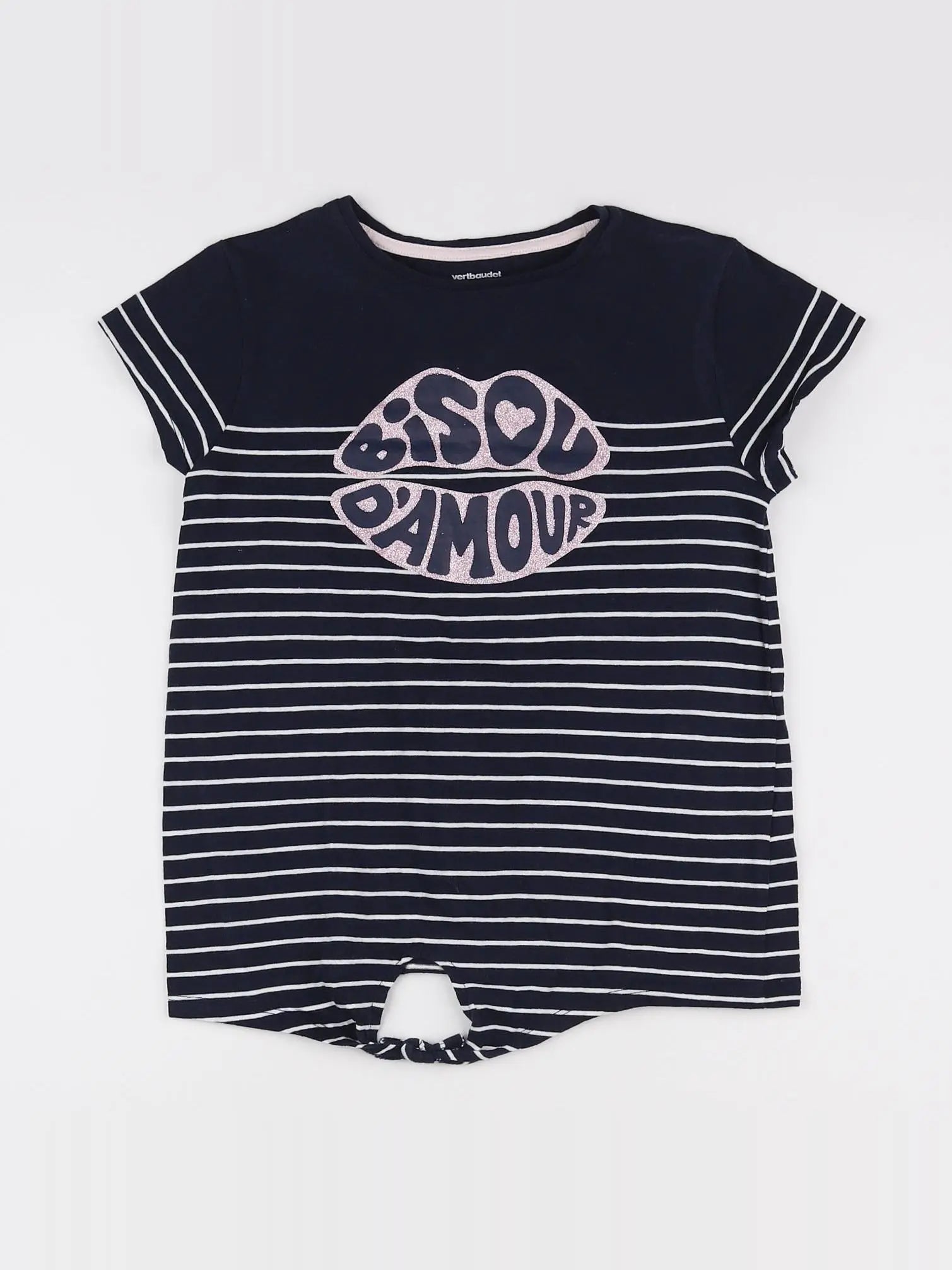 Vertbaudet - tee-shirt bleu, blanc - 10 ans