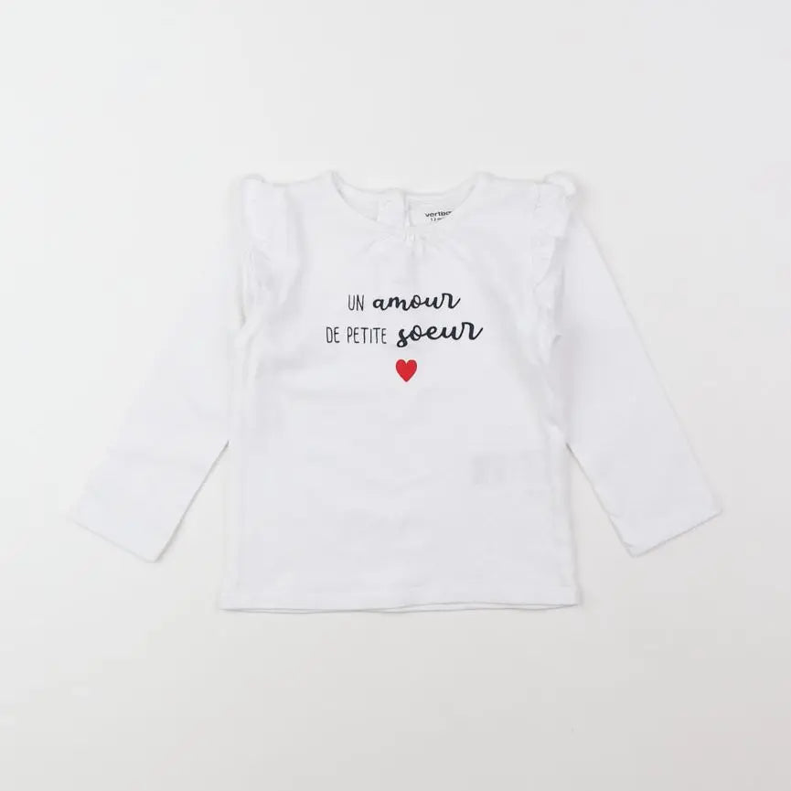 Vertbaudet - tee-shirt blanc - 12 mois