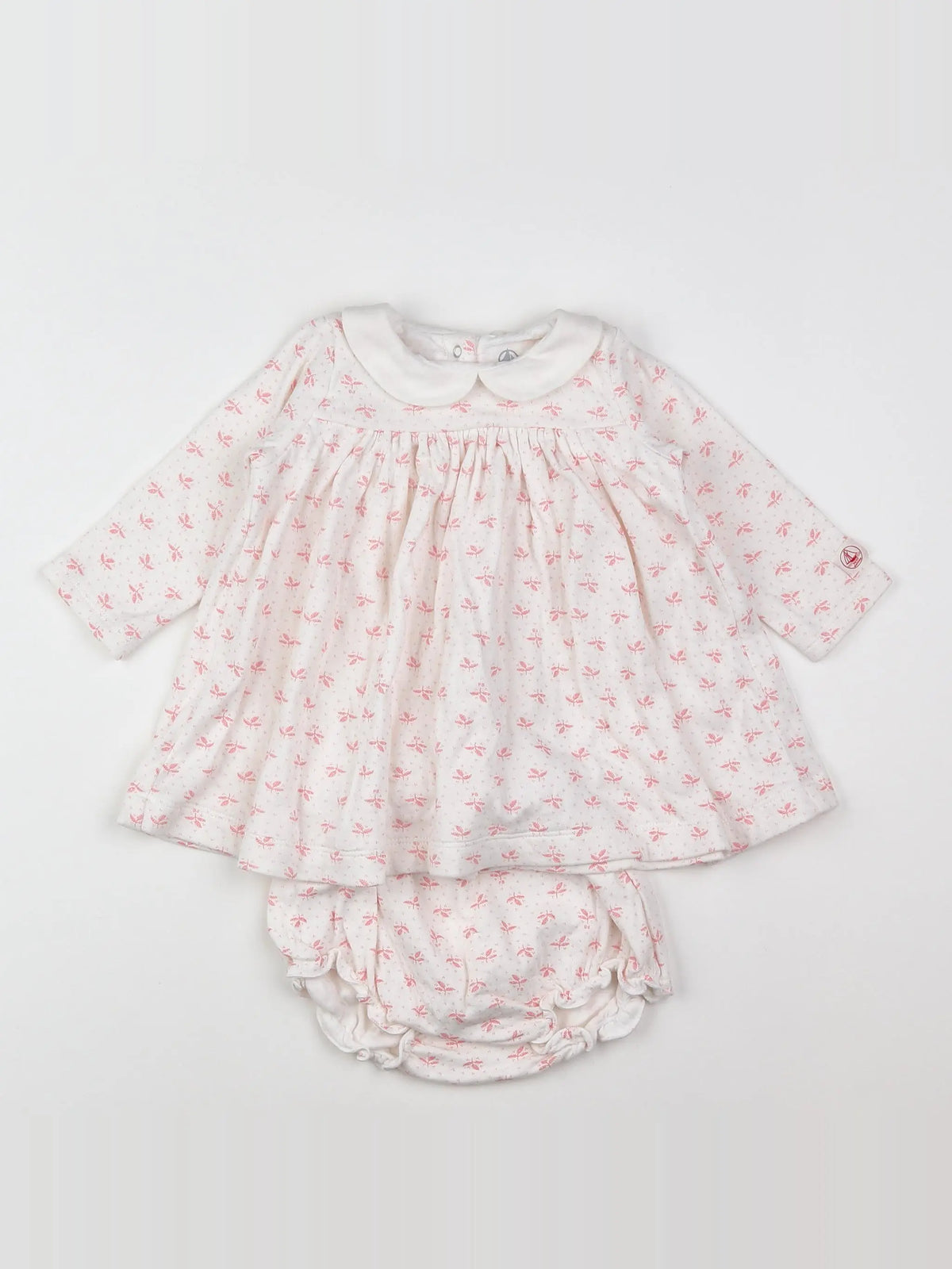Petit Bateau - robe blanc - 12 mois
