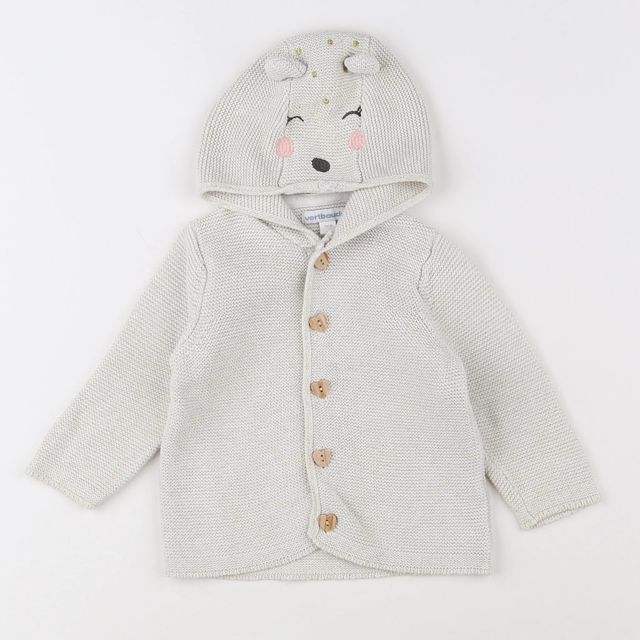 Vertbaudet - veste beige, or - 12 mois