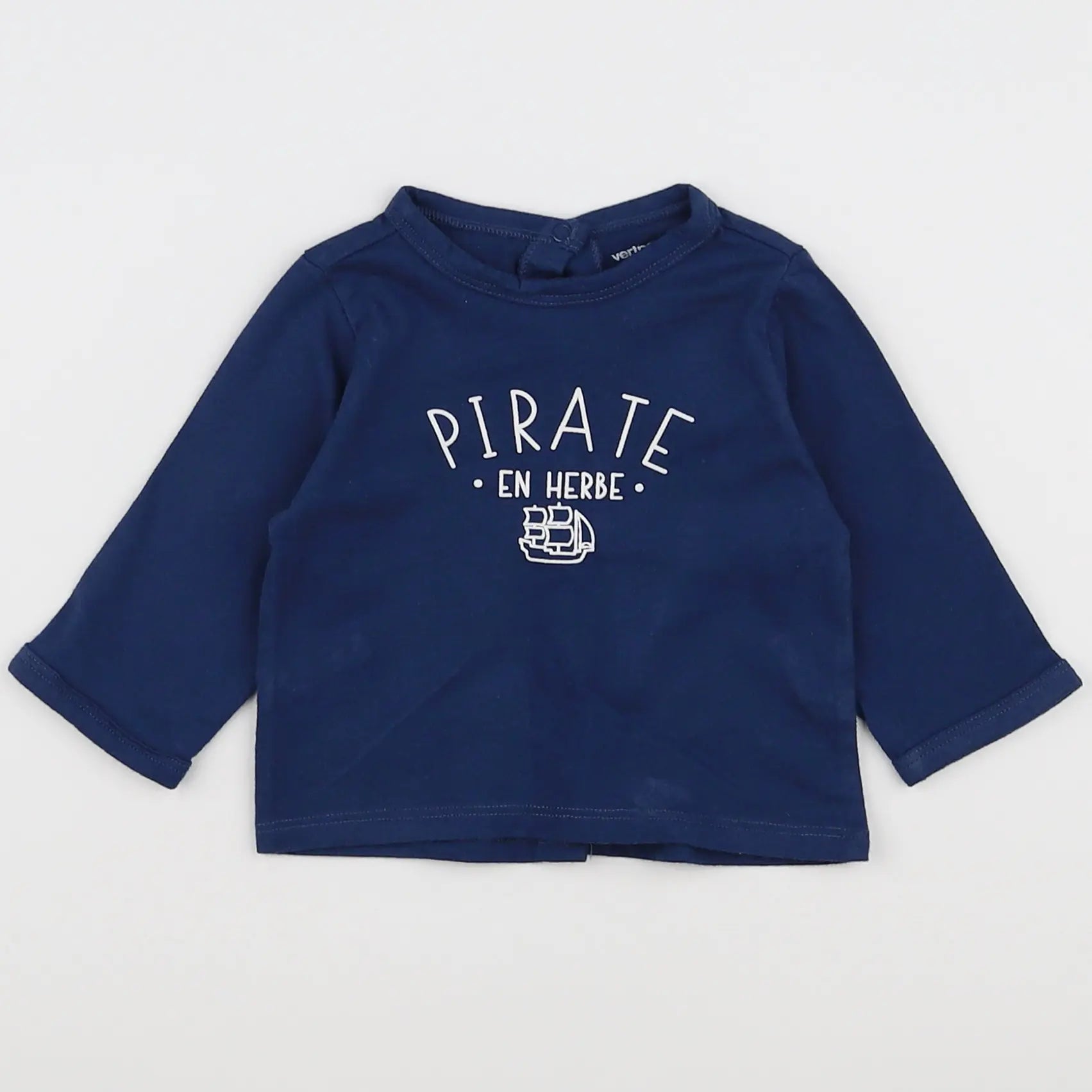 Vertbaudet - tee-shirt bleu - 3 mois