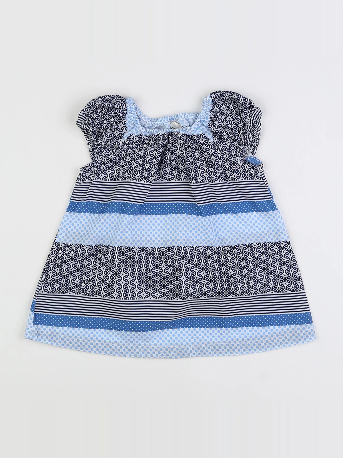 H&M - robe bleu, blanc - 1 mois