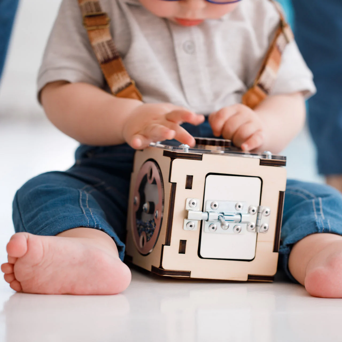 Ensemble - Busy board maisonnette natura et cube interactif