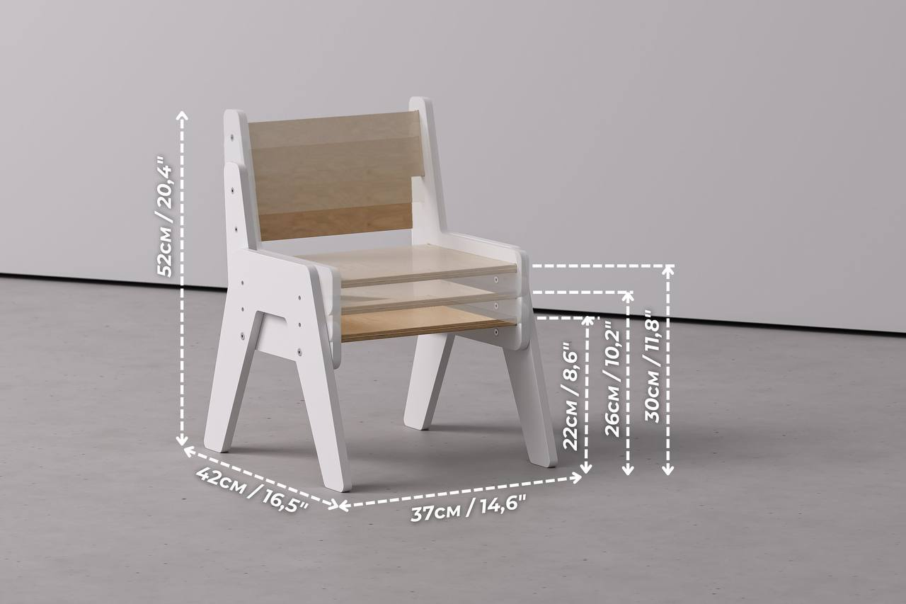 Ensemble - table et chaise évolutives pour jeunes enfants - blanche
