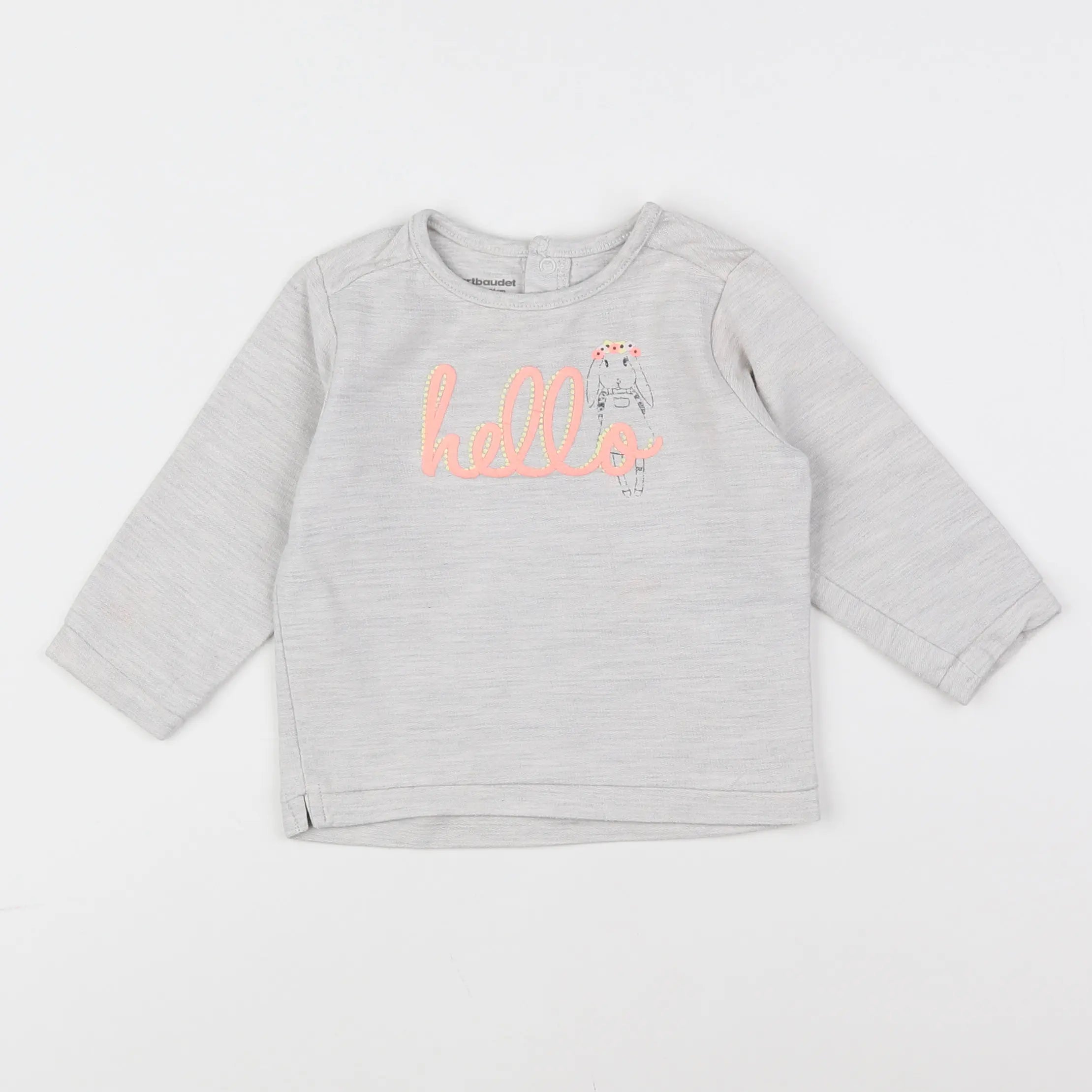 Vertbaudet - sweat gris - 12 mois