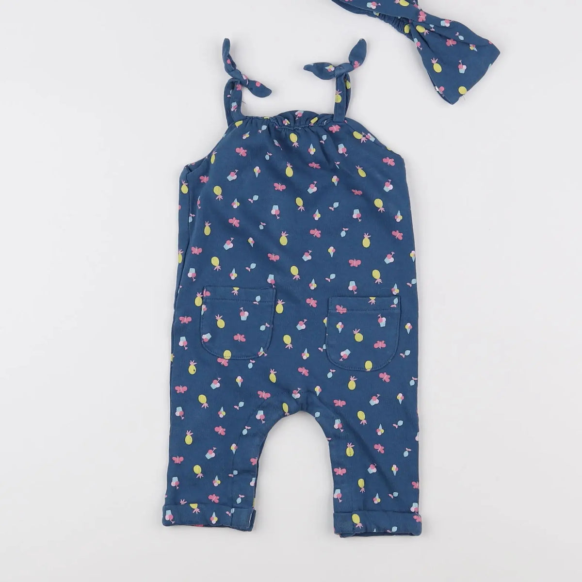 Vertbaudet - combinaison doublé bleu - 3 mois