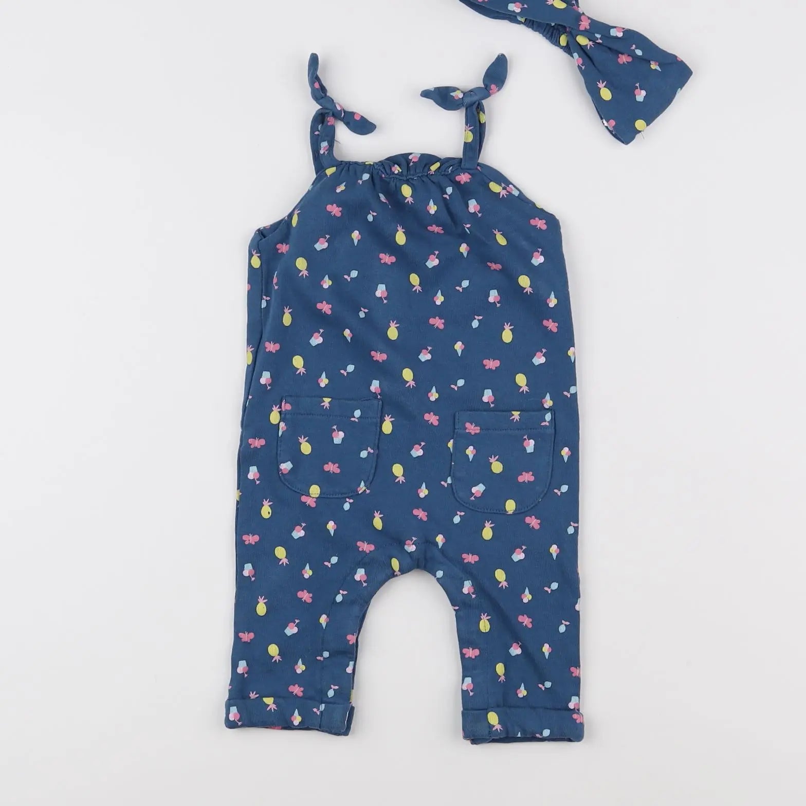 Vertbaudet - combinaison doublé bleu - 3 mois