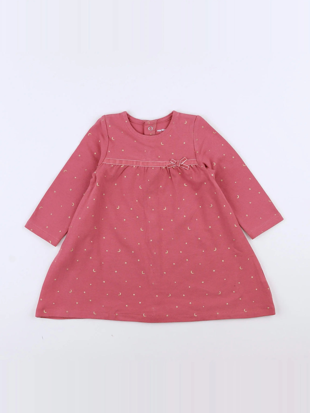 Vertbaudet - robe rose, or - 12 mois