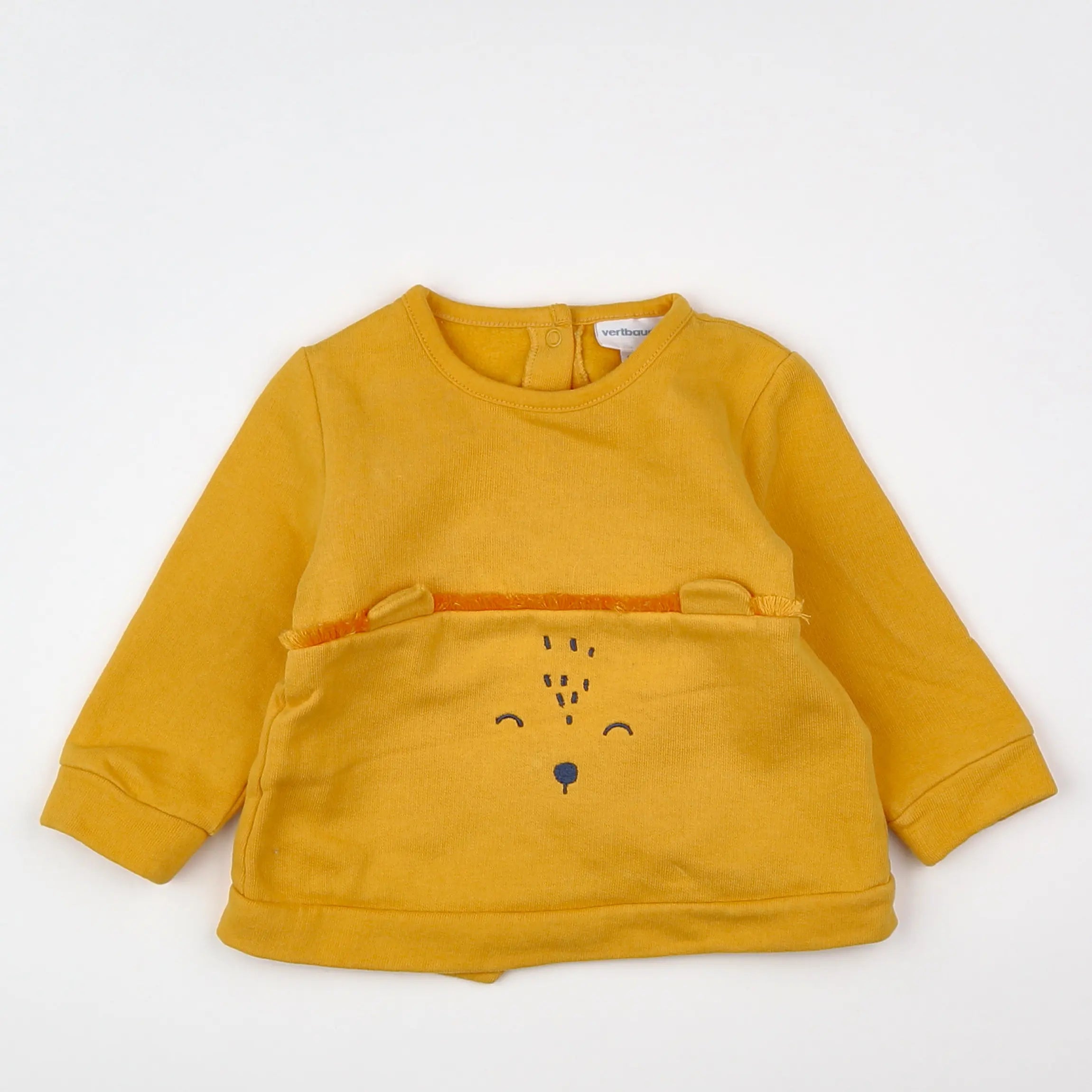 Vertbaudet - sweat jaune - 6 mois