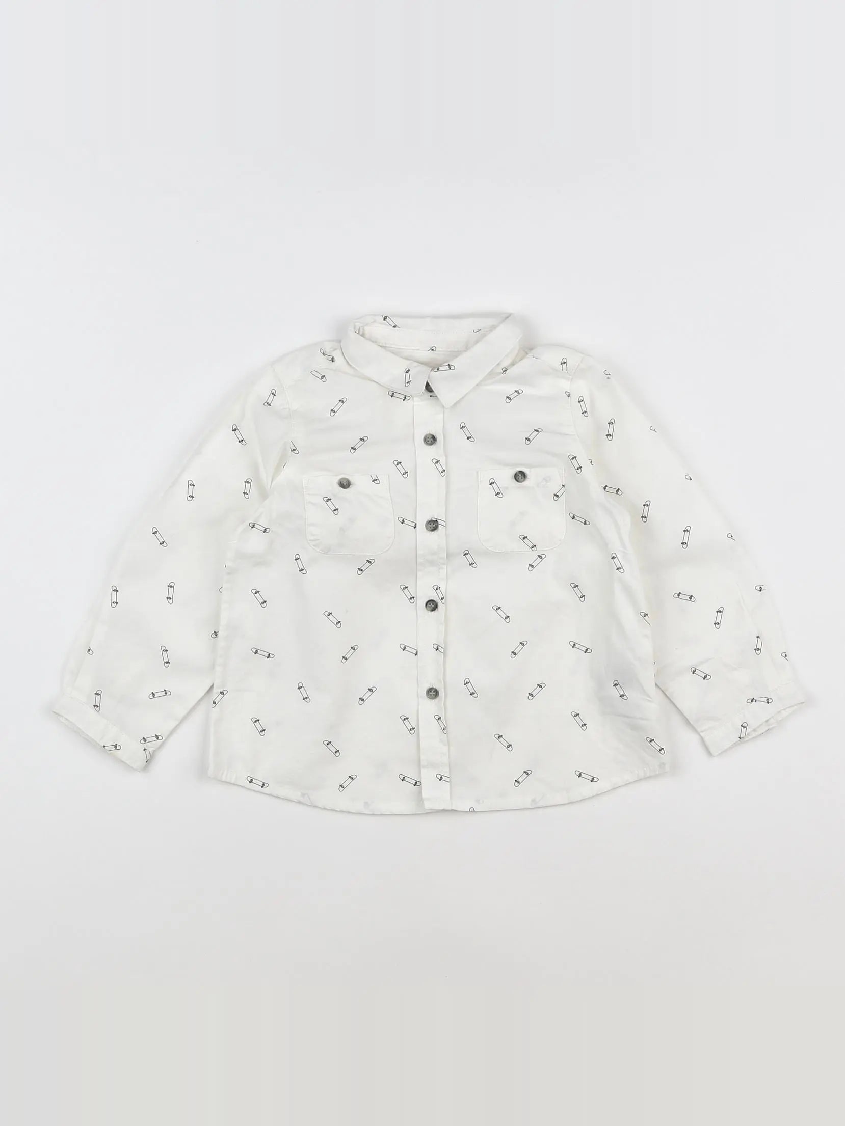 Bonpoint - chemise blanc, noir - 2 ans
