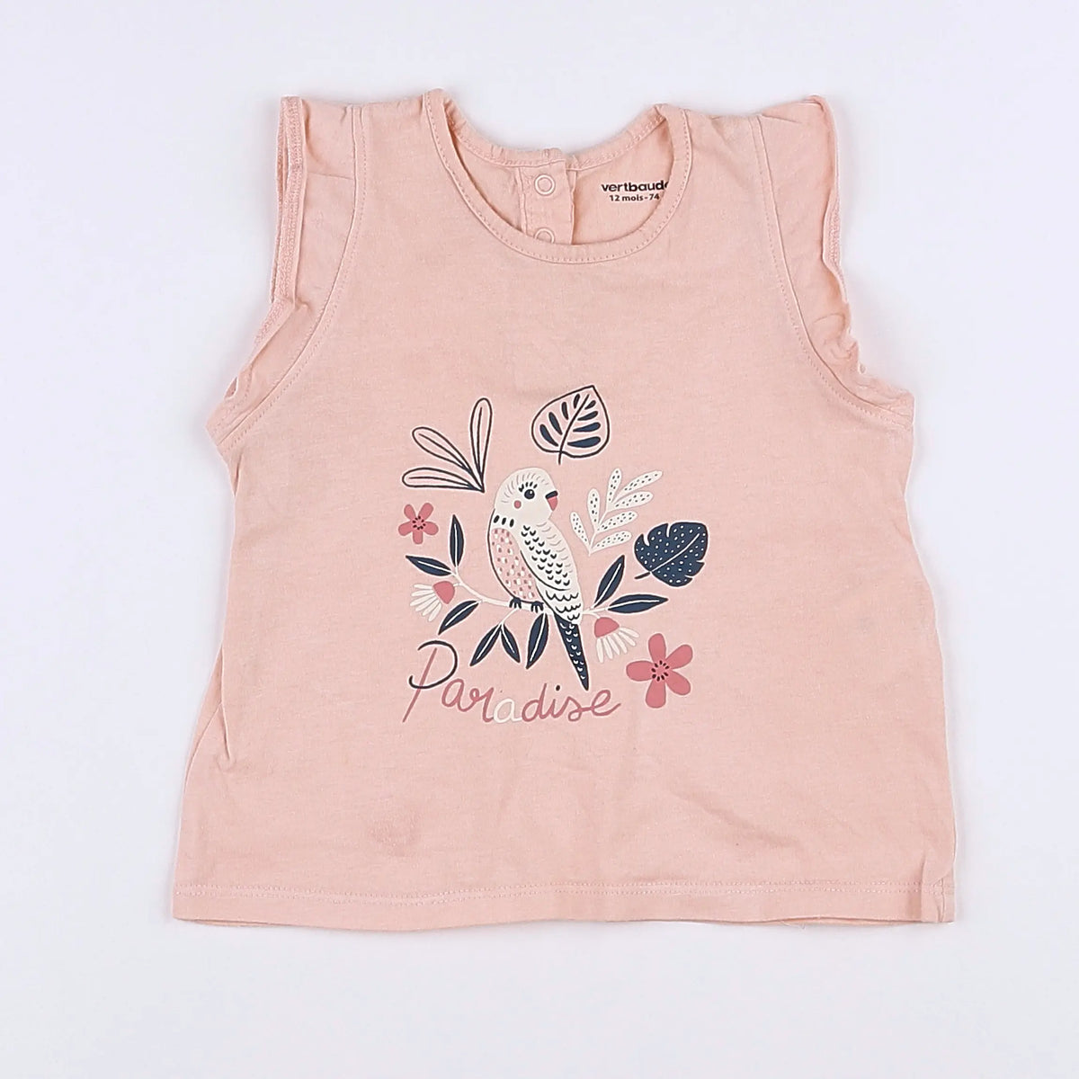 Vertbaudet - tee-shirt rose - 12 mois