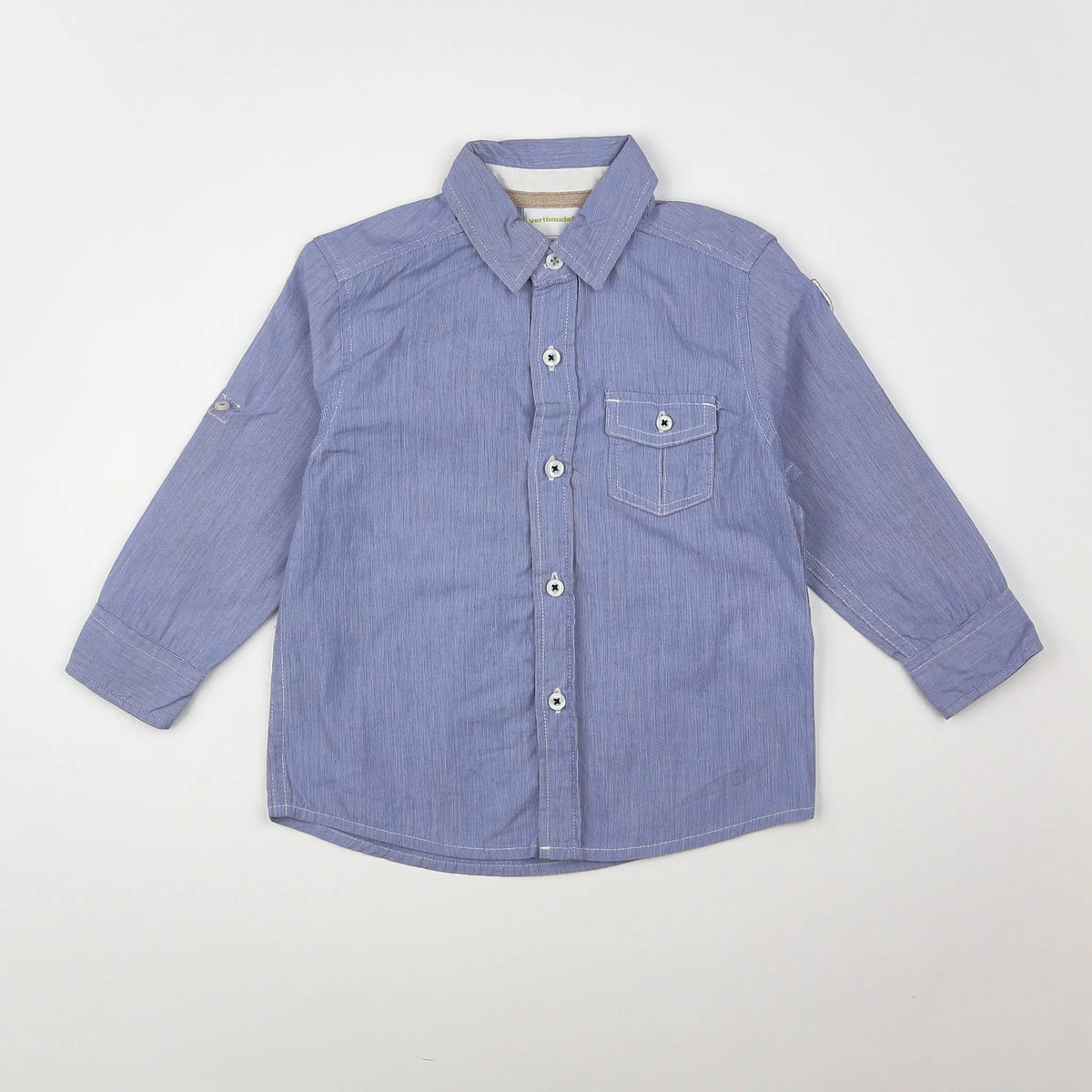 Vertbaudet - chemise imprimé au dos bleu - 2 ans