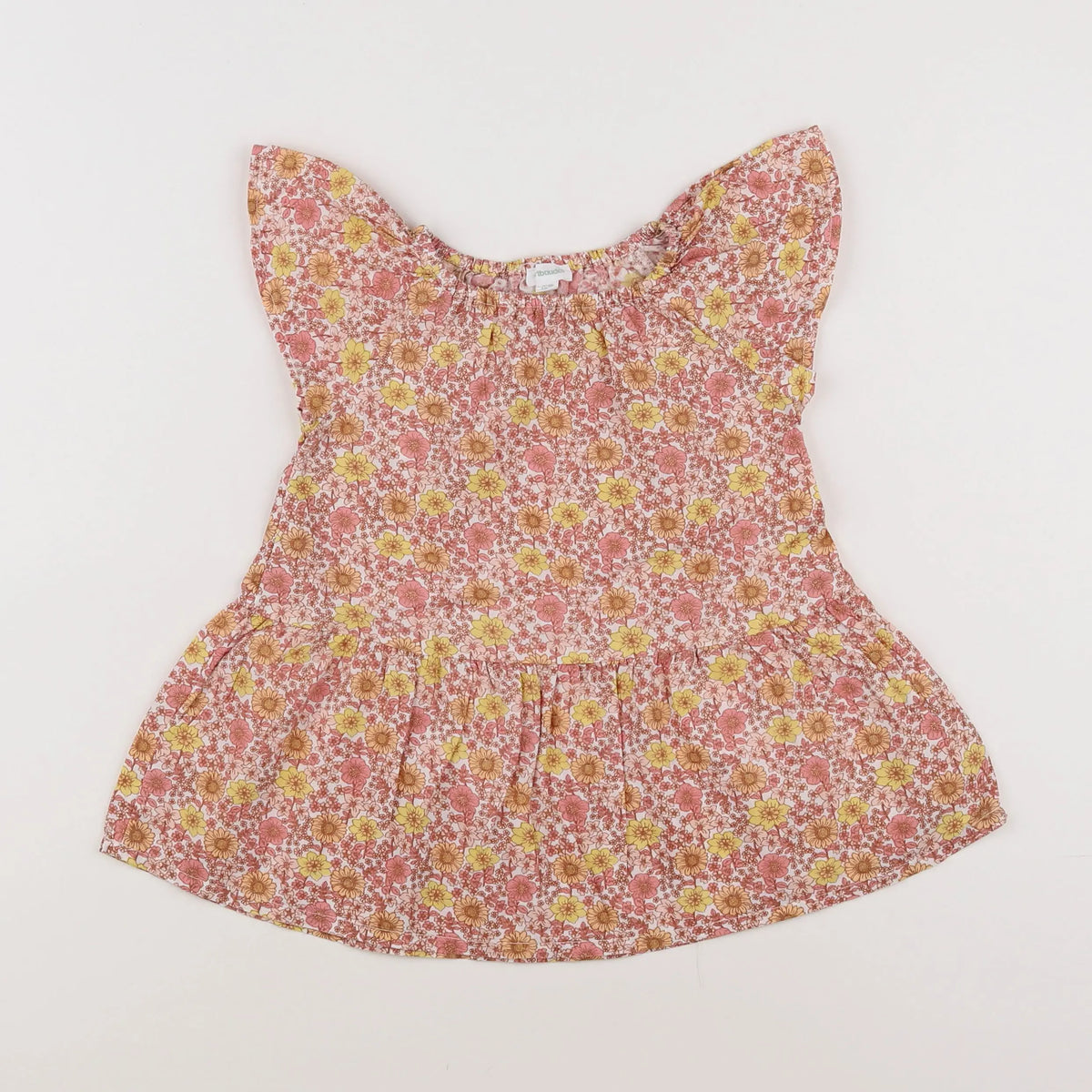 Vertbaudet - robe orange, rose - 12 mois