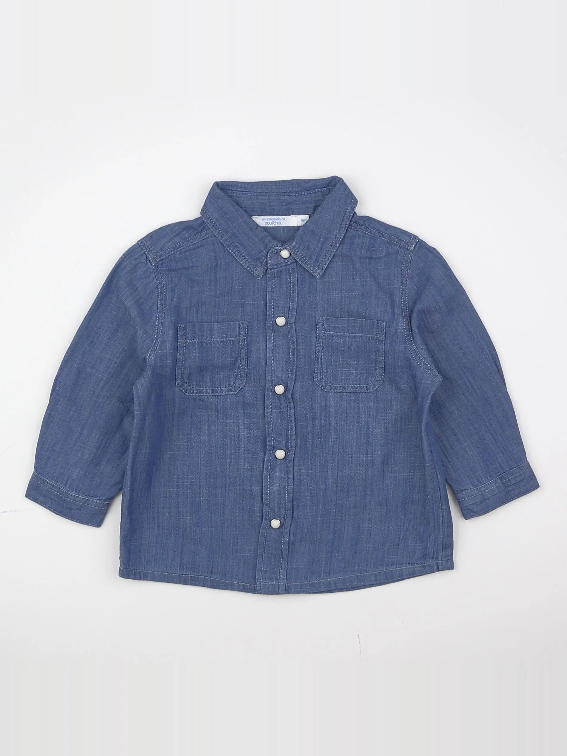 Boutchou - chemise bleu - 9 mois