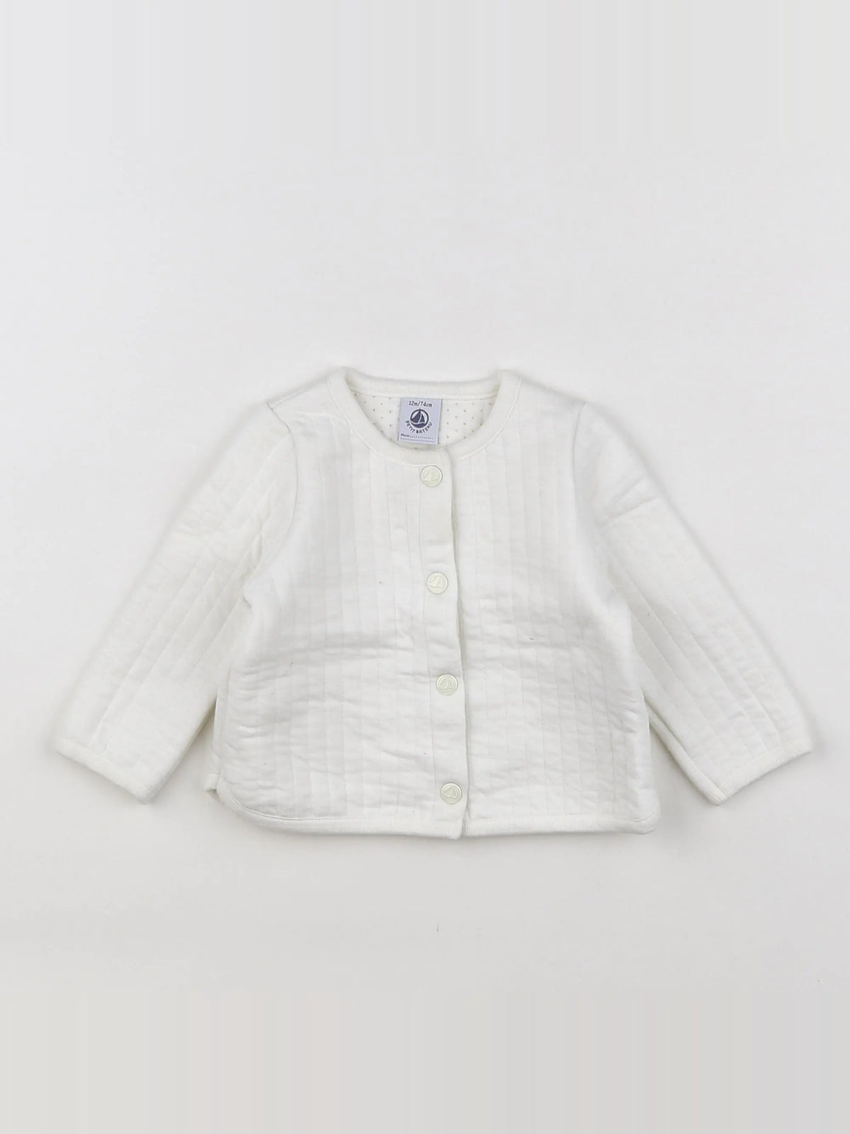 Petit Bateau - sweat blanc - 12 mois