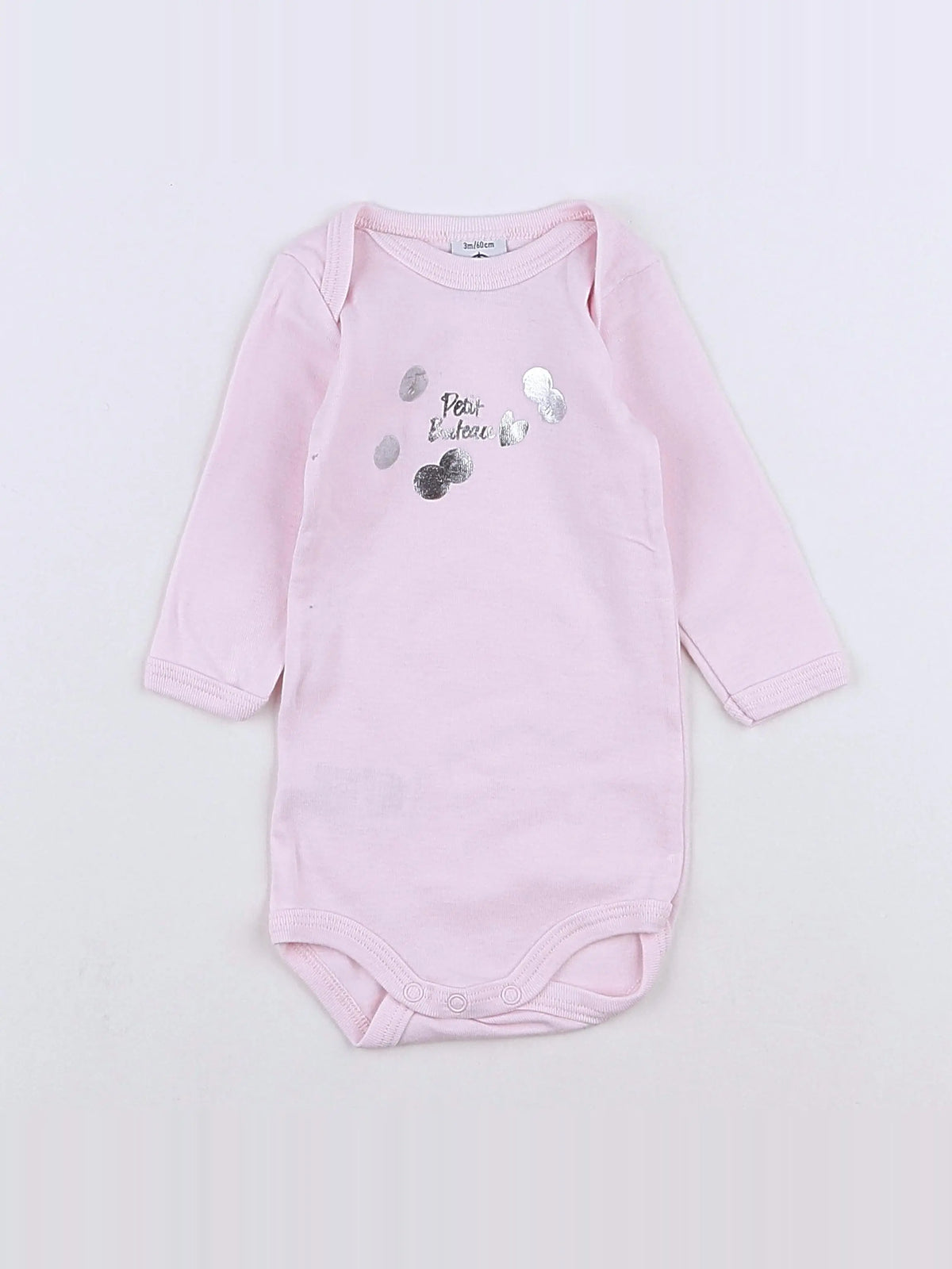 Petit Bateau - body rose - 3 mois