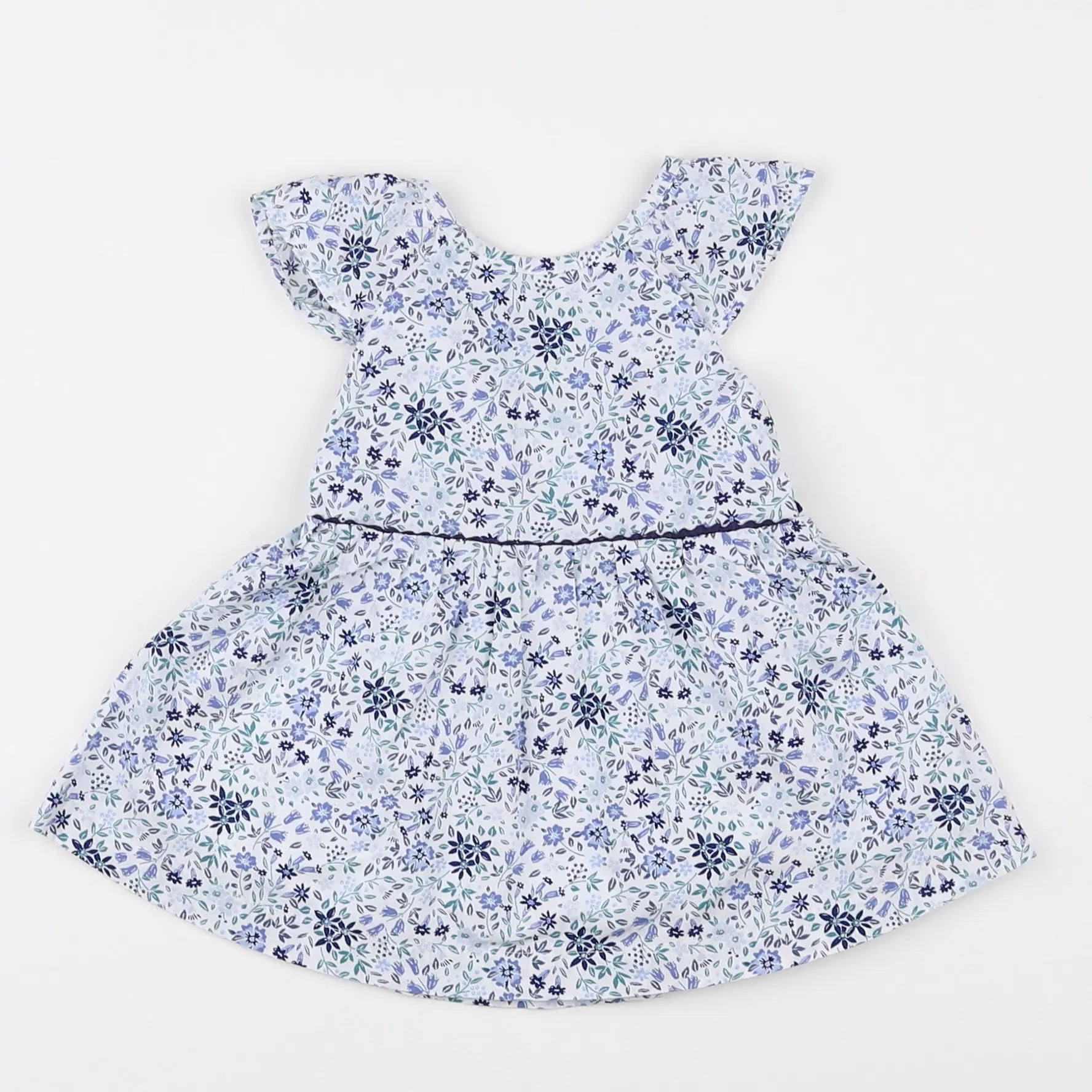 Vertbaudet - robe blanc, bleu - 3 mois