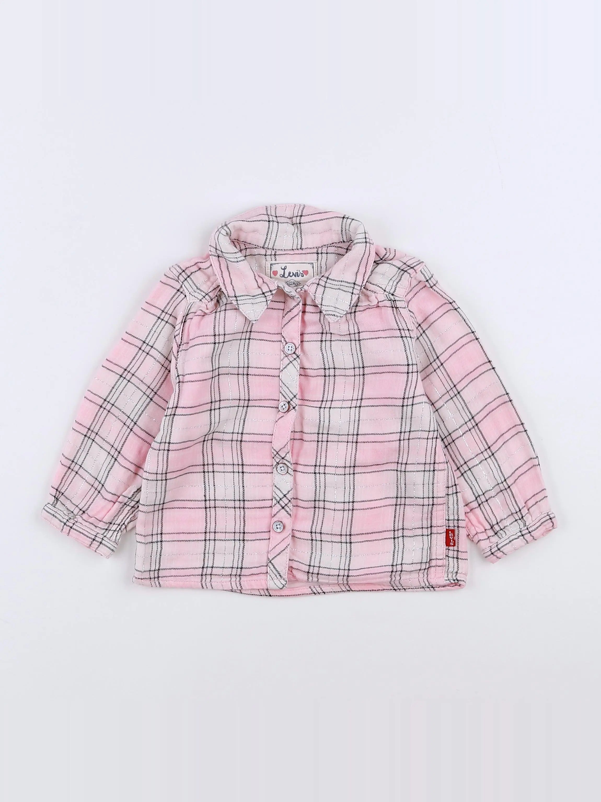 Levi's - chemise blanc, rose, gris - 12 mois