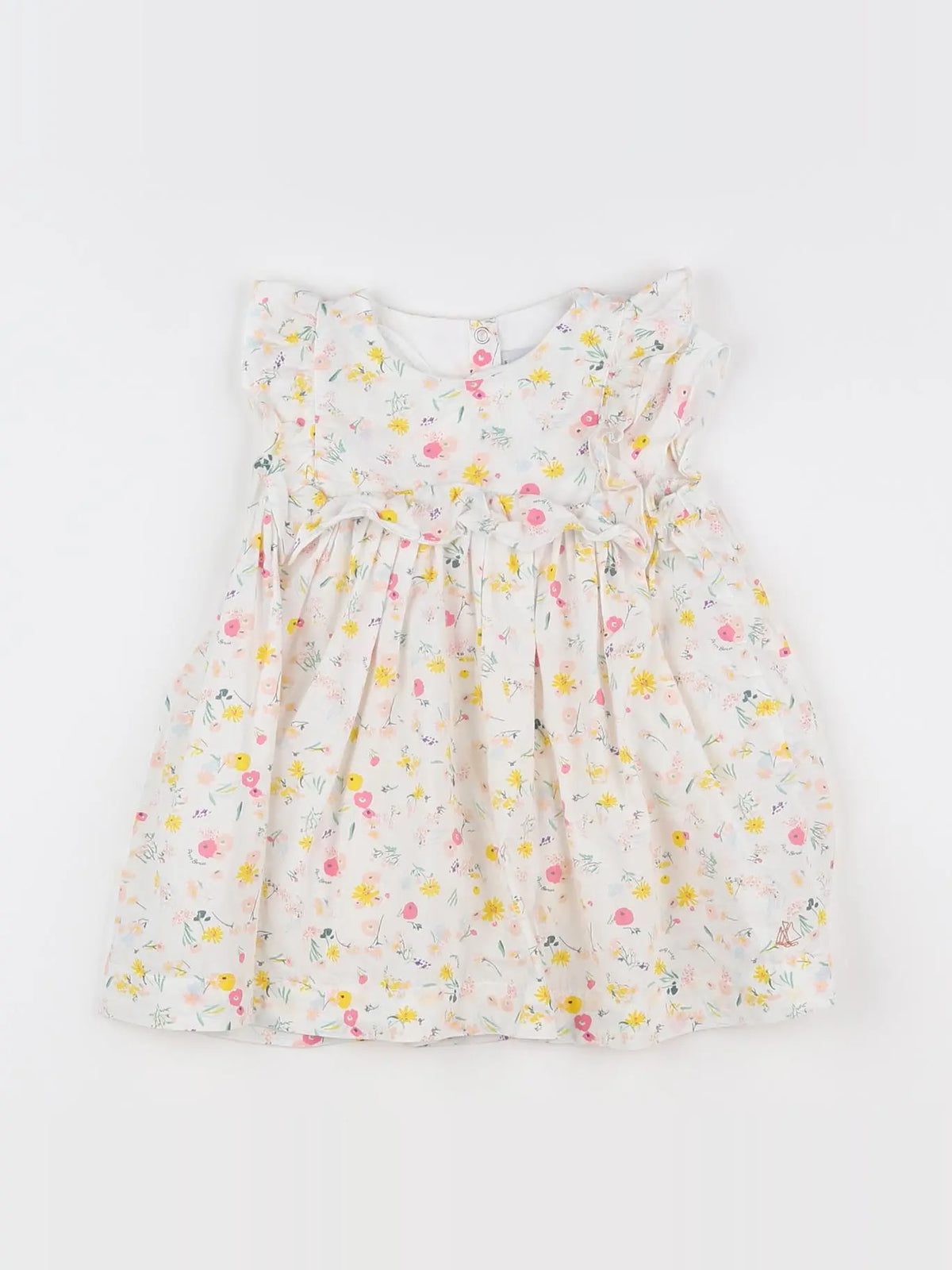 Petit Bateau - robe blanc - 12 mois