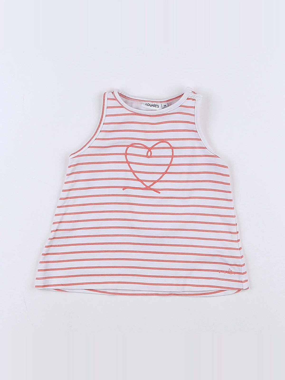 Noukie's - débardeur blanc, rose - 6 mois