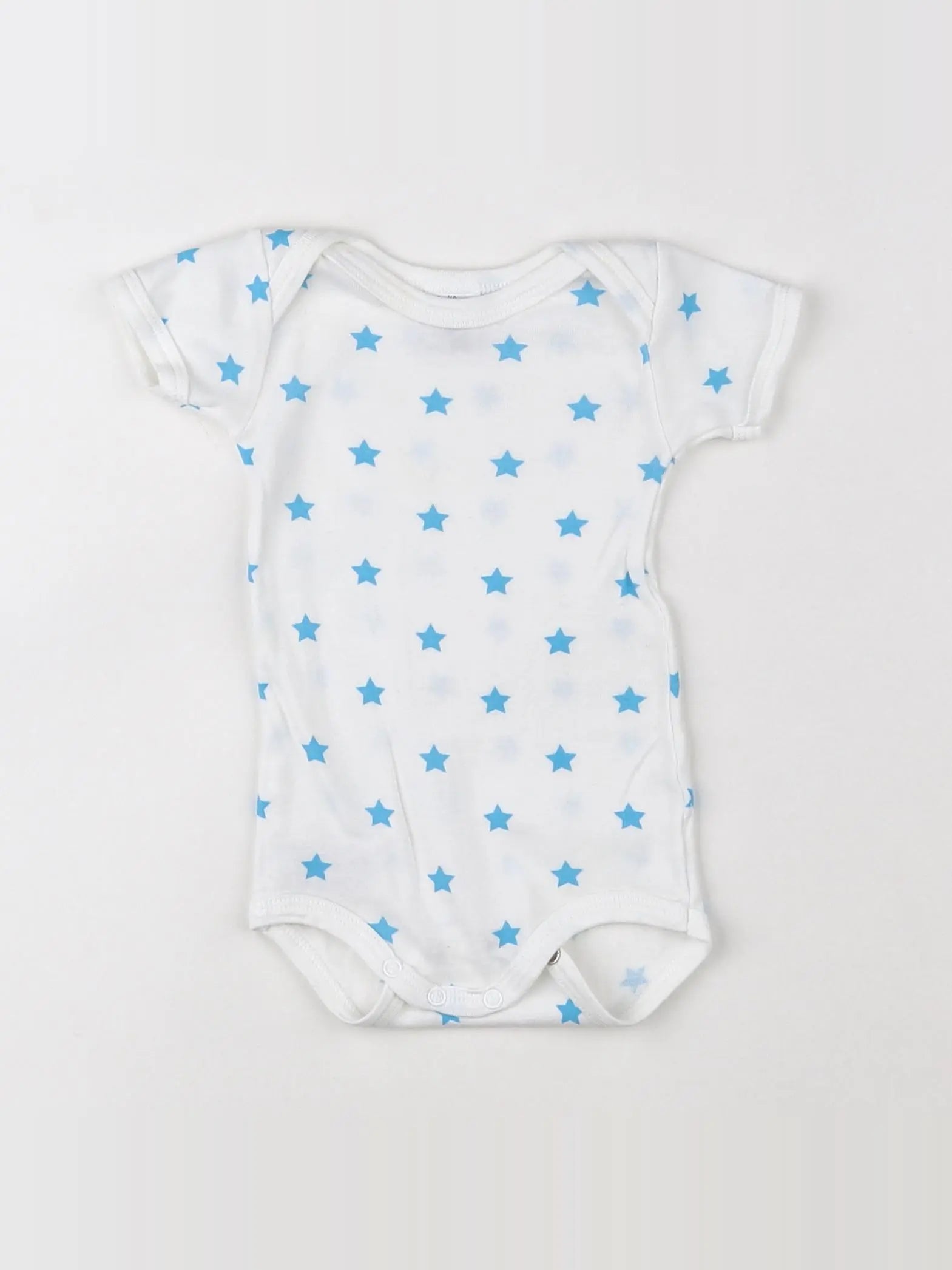 Petit Bateau - body blanc, bleu - 3 mois