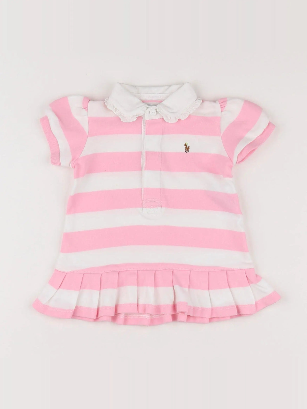 Ralph Lauren - robe rose, blanc - 6 mois