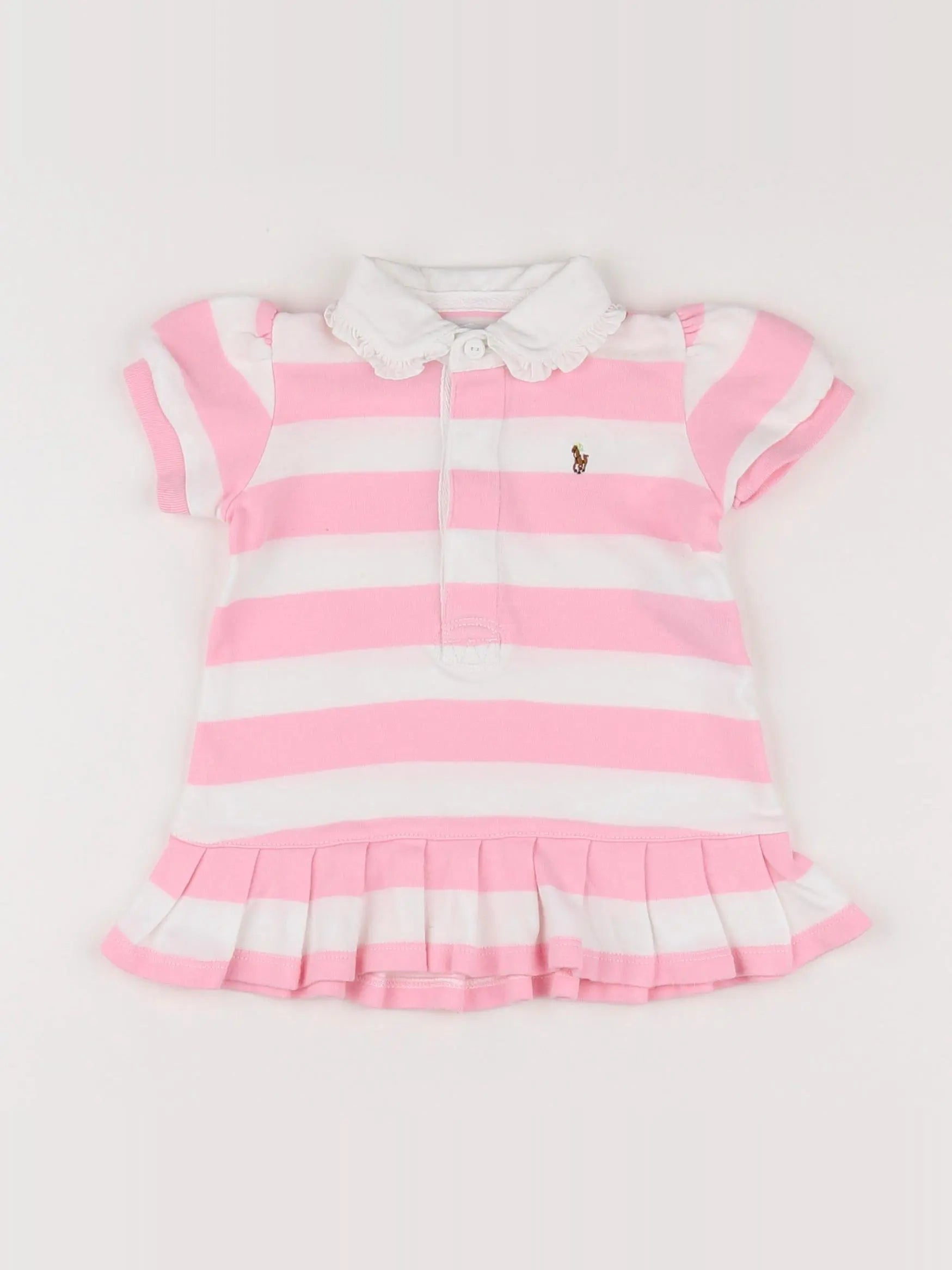 Ralph Lauren - robe rose, blanc - 6 mois