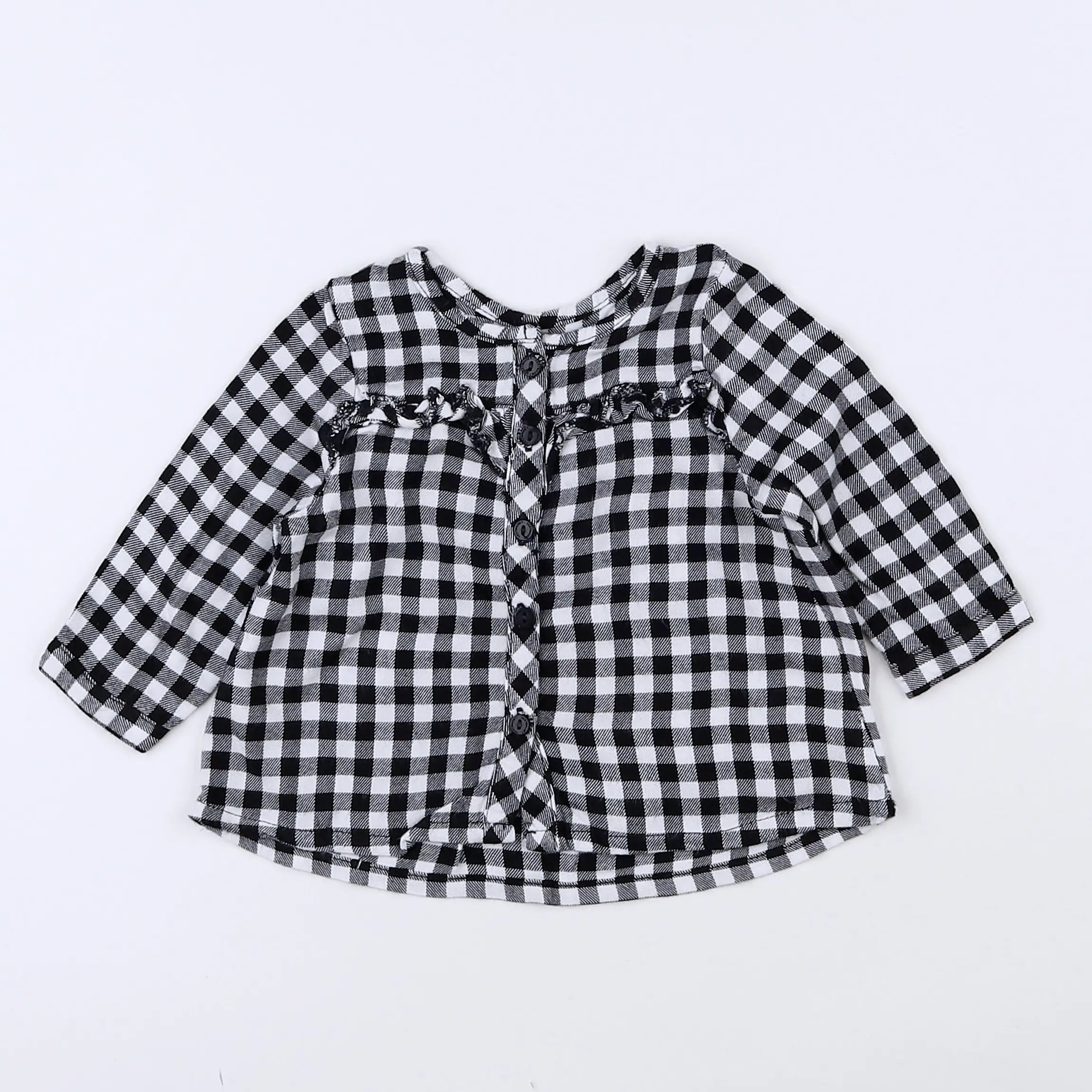 Vertbaudet - blouse blanc, noir - 3 mois