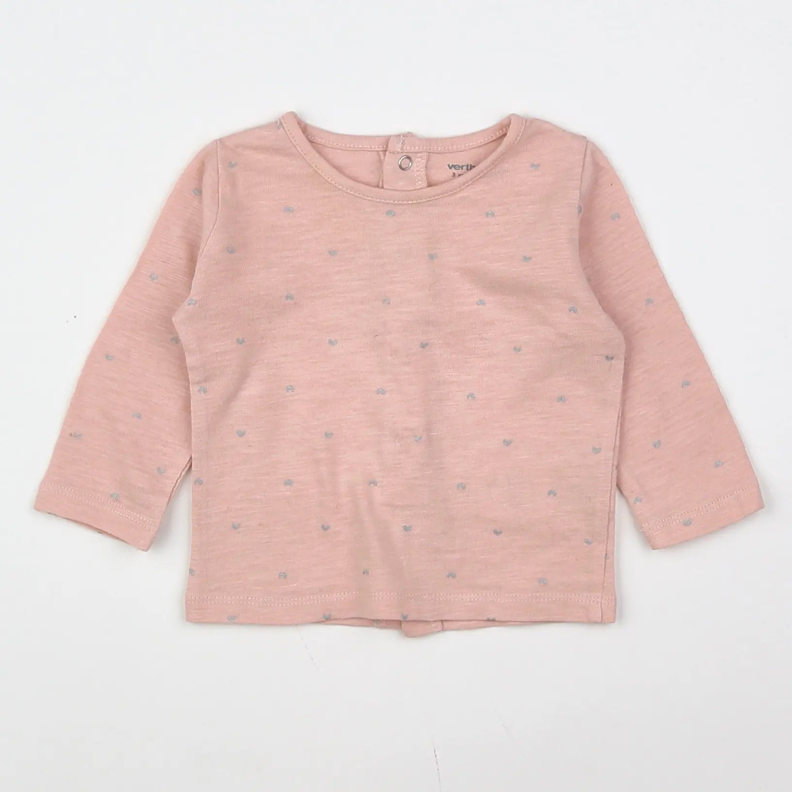 Vertbaudet - tee-shirt rose, gris - 3 mois