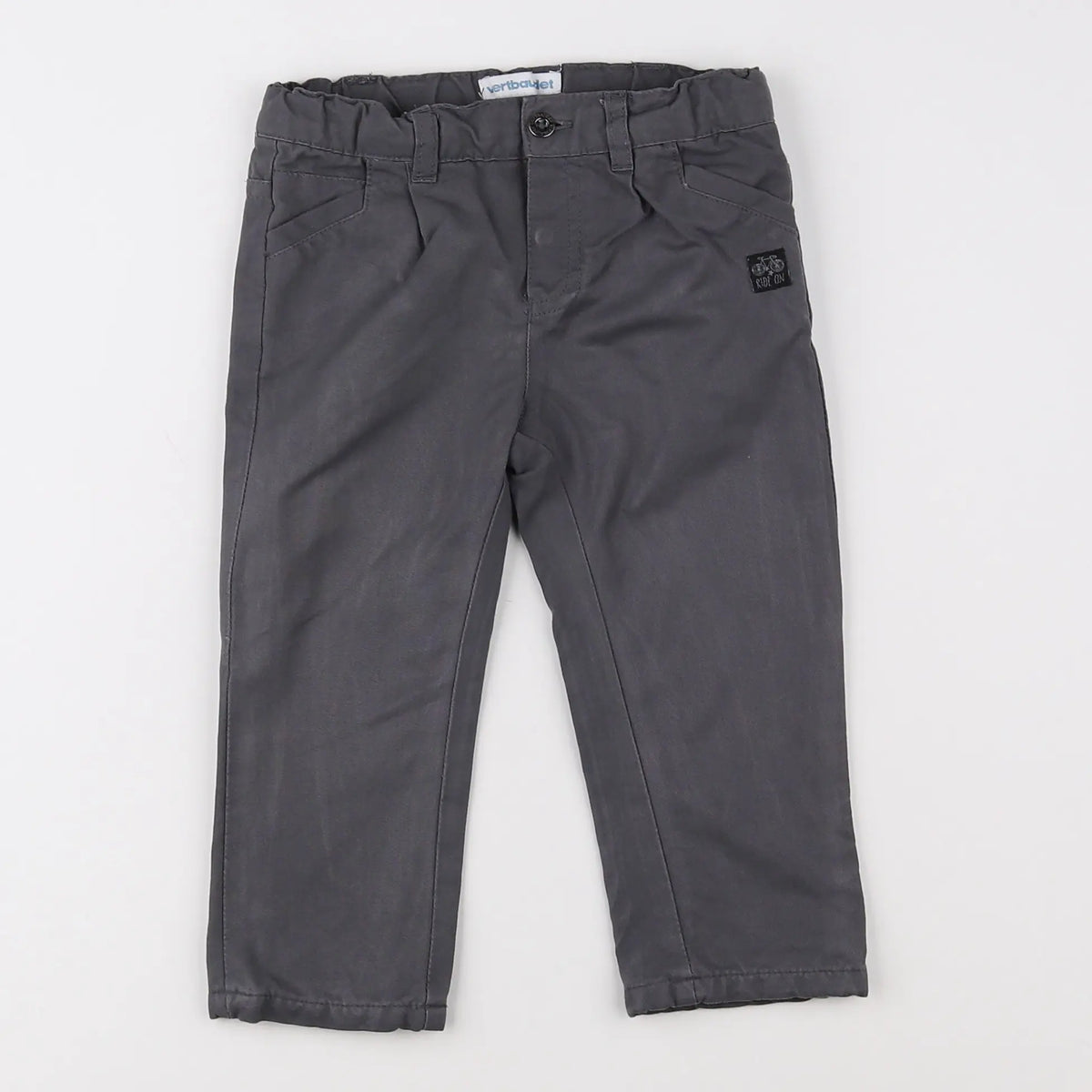 Vertbaudet - pantalon gris - 12 mois